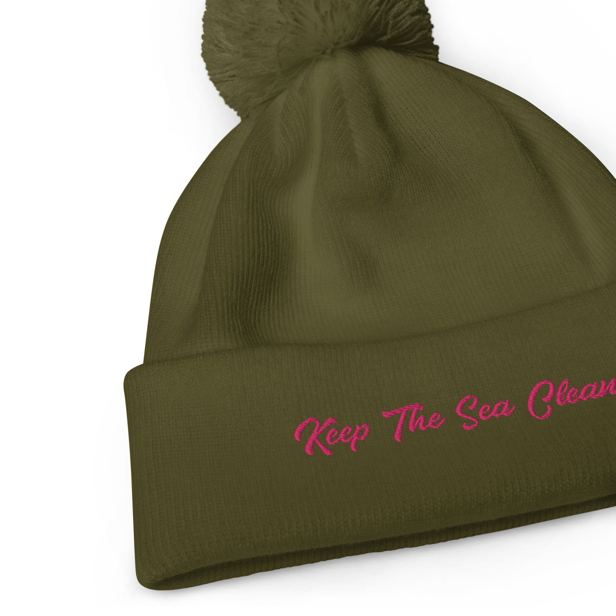 Pom pom beanie Keep The Sea Clean Flamingo