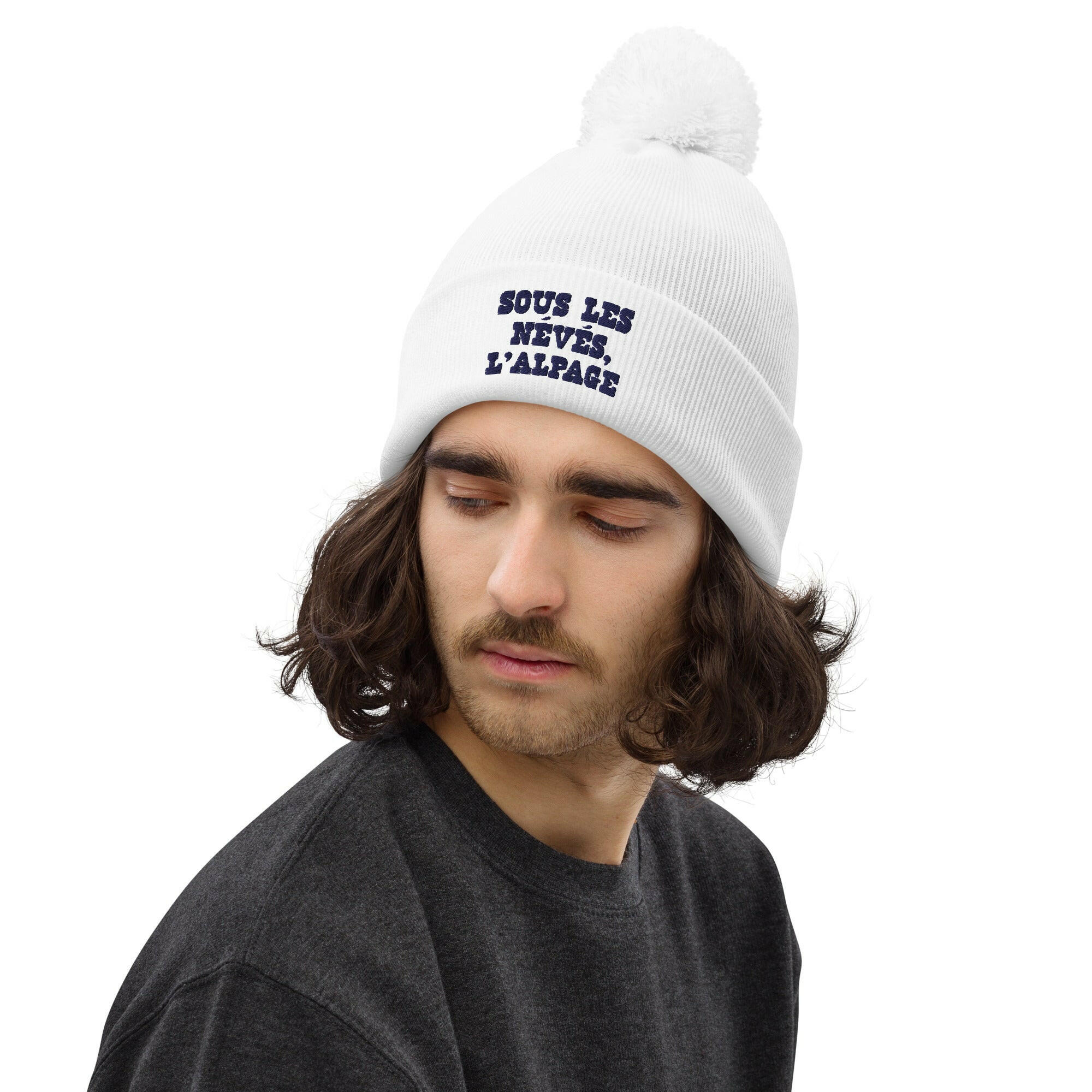 Pom pom beanie Sous les névés l'alpage Navy