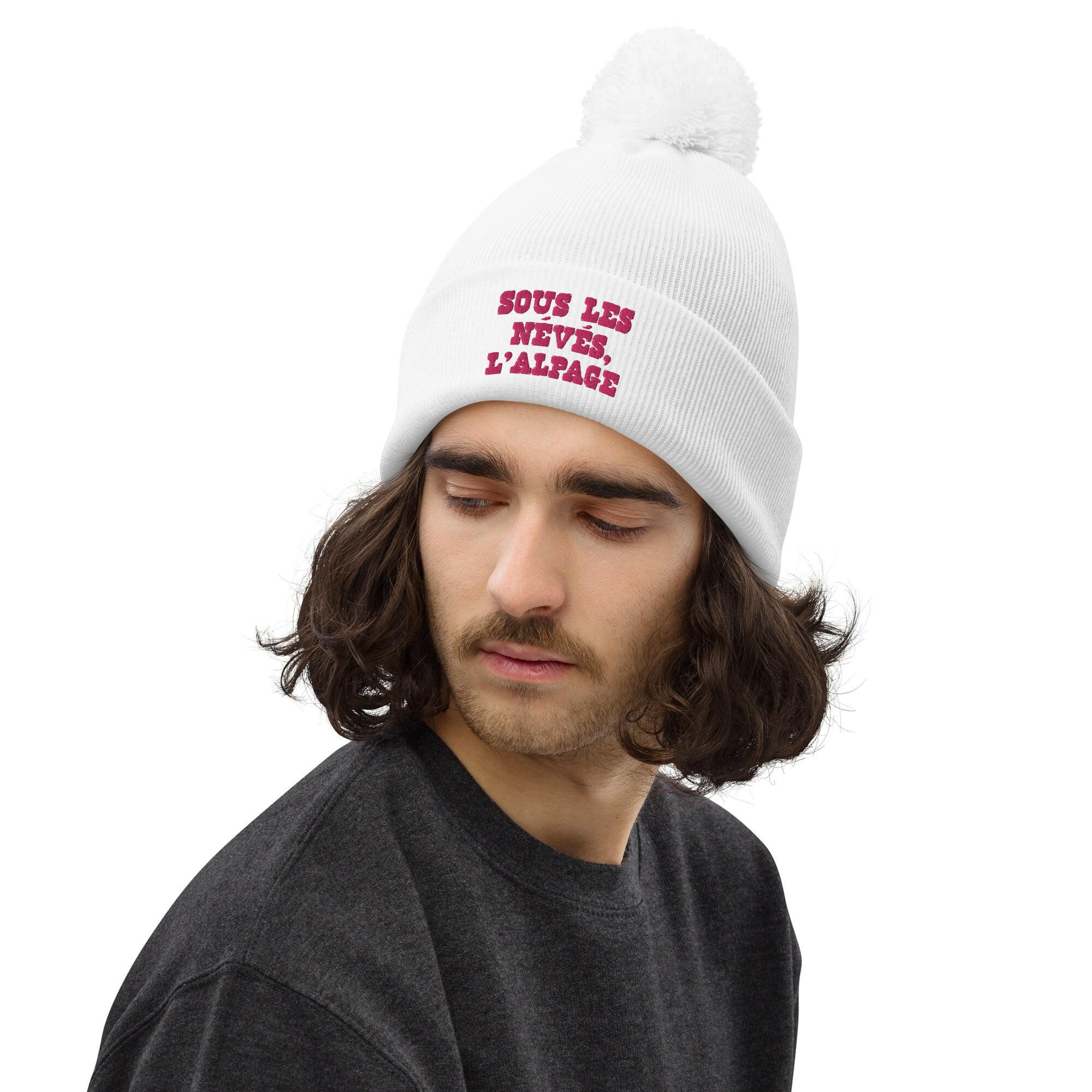 Pom pom beanie Sous les névés l'alpage Flamingo