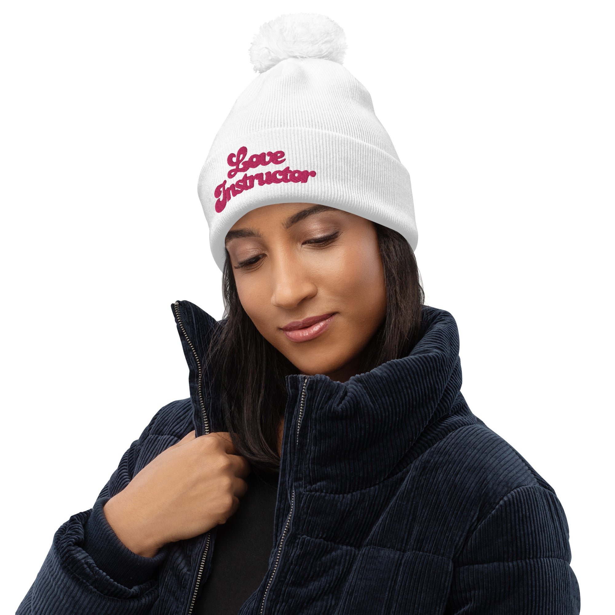 Pom pom beanie Love Instructor Flamingo