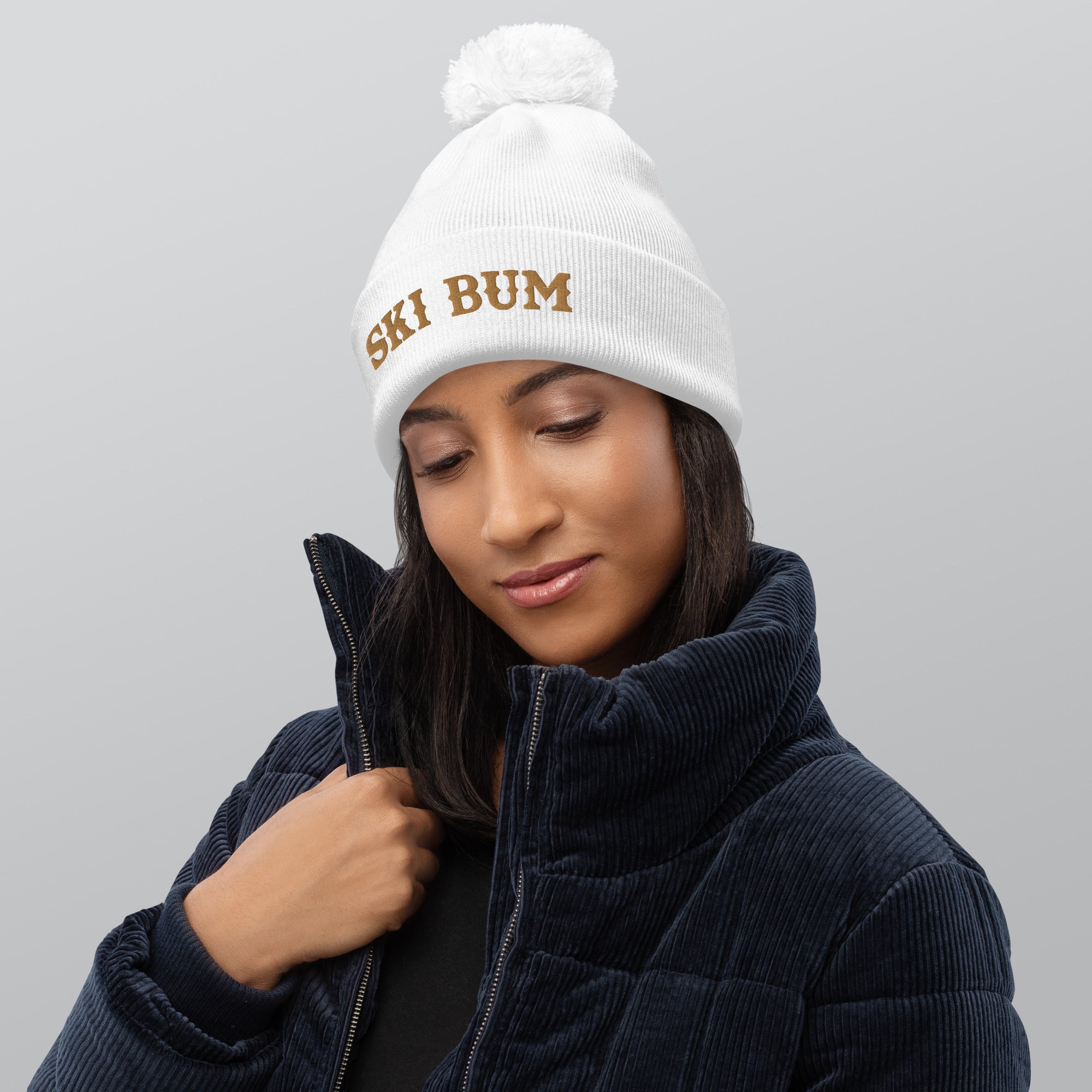 Bonnet à pompon Ski Bum Old Gold