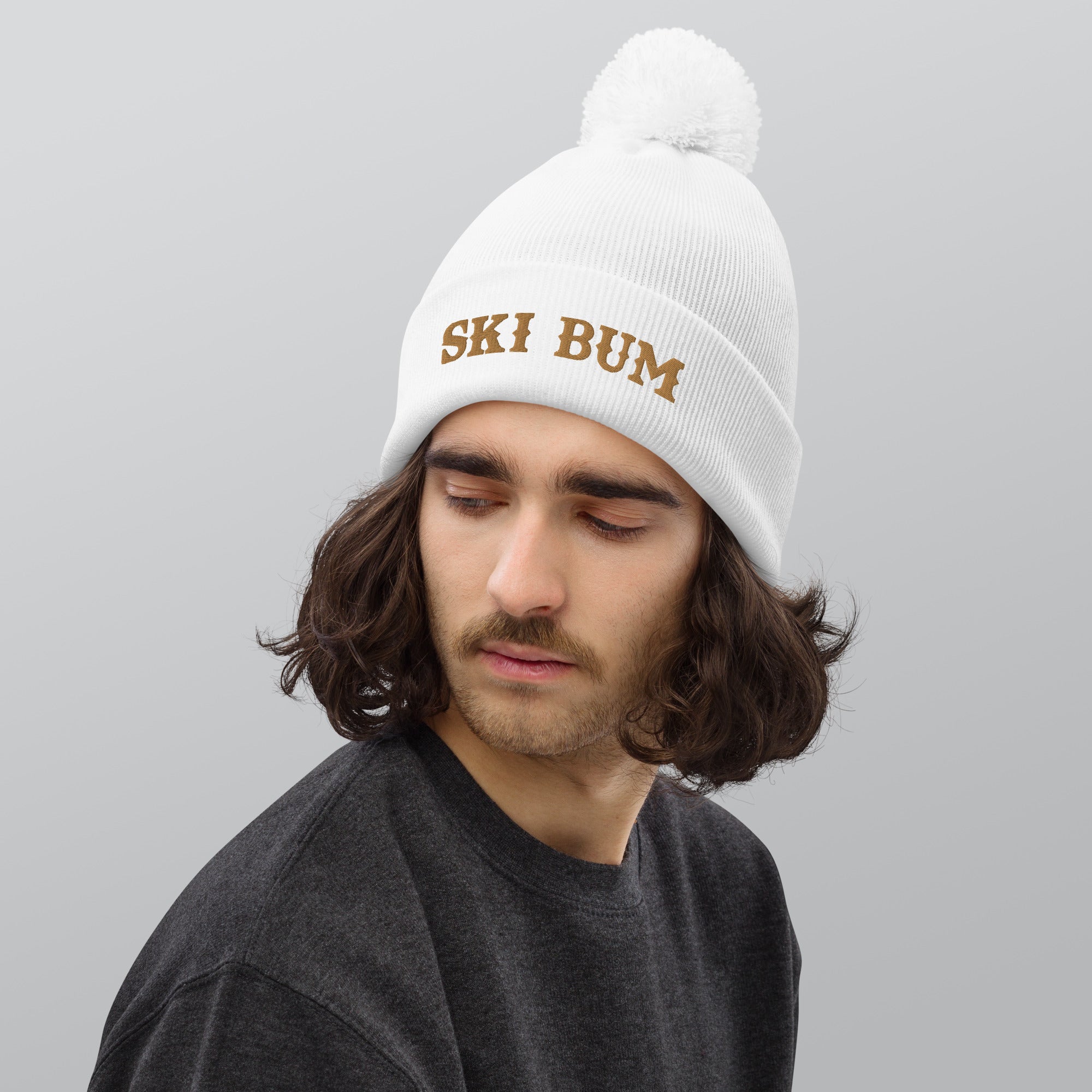 Bonnet à pompon Ski Bum Old Gold