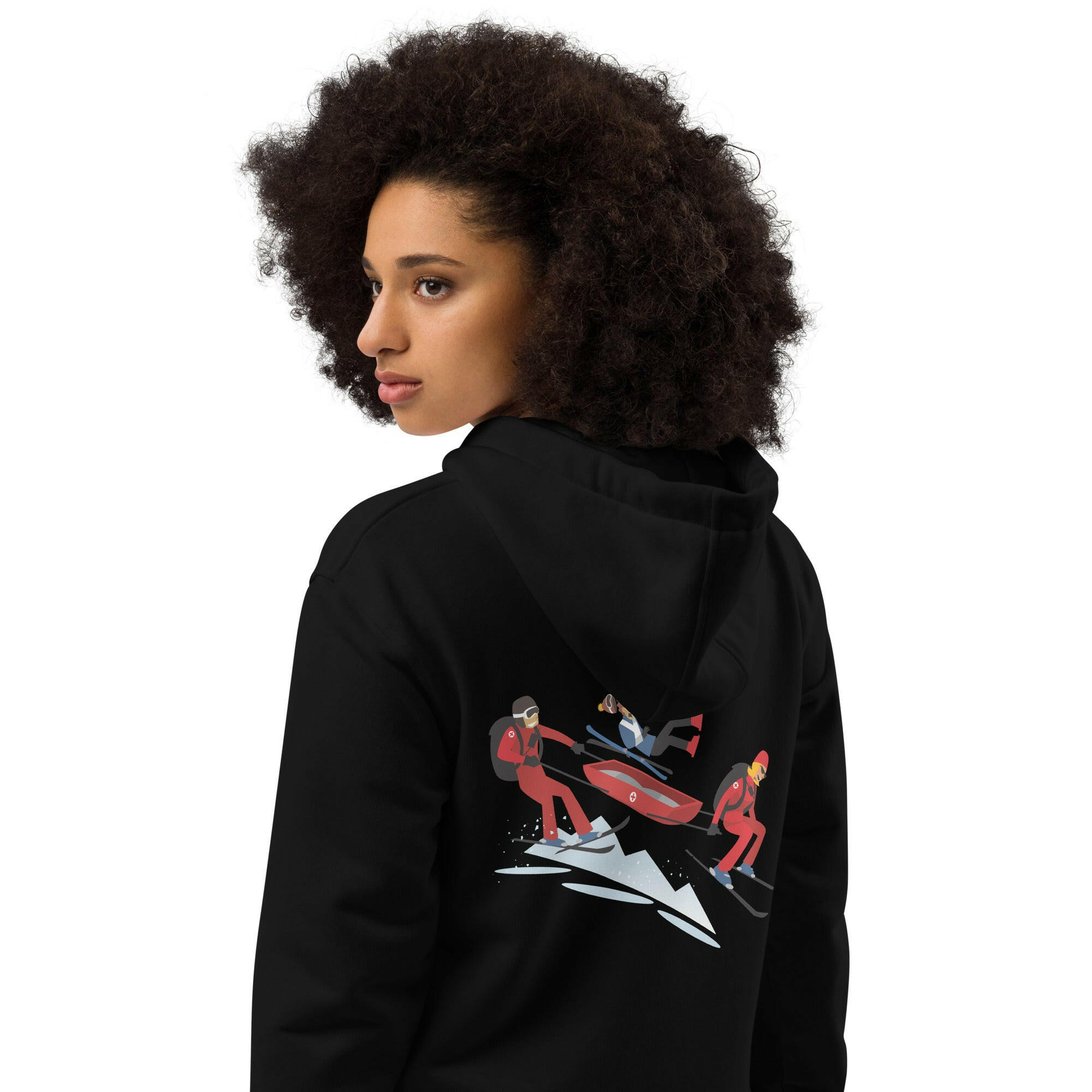 Premium eco hoodie Which skier are you? Ski Patrol (front & back)