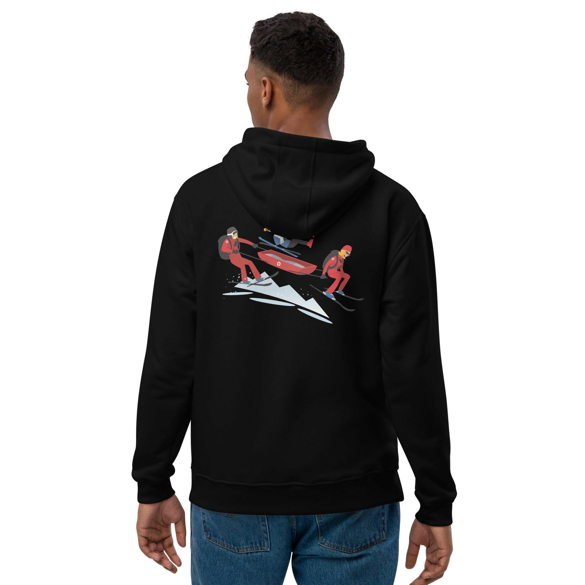 Premium eco hoodie Which skier are you? Ski Patrol (front & back)