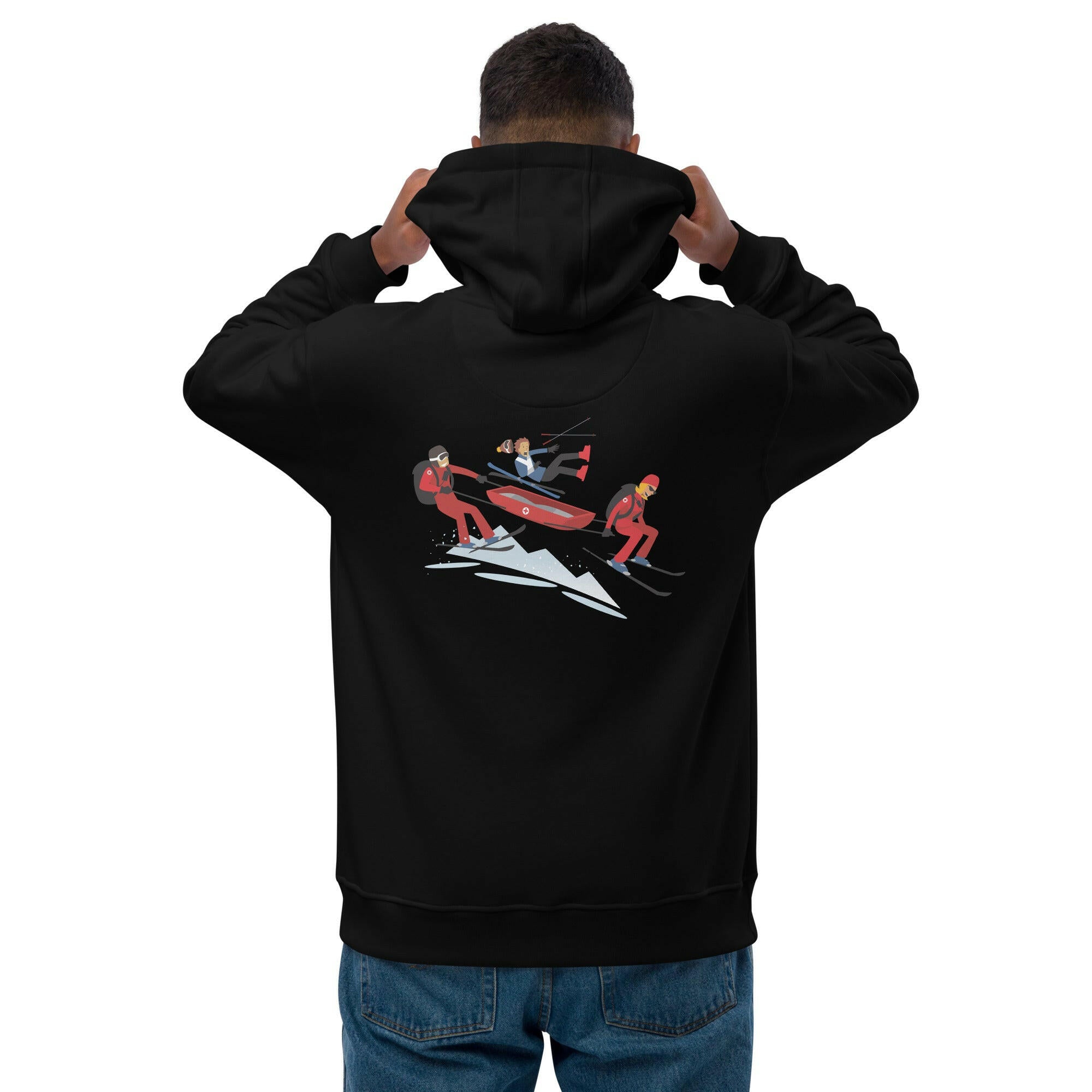 Premium eco hoodie Which skier are you? Ski Patrol (front & back)