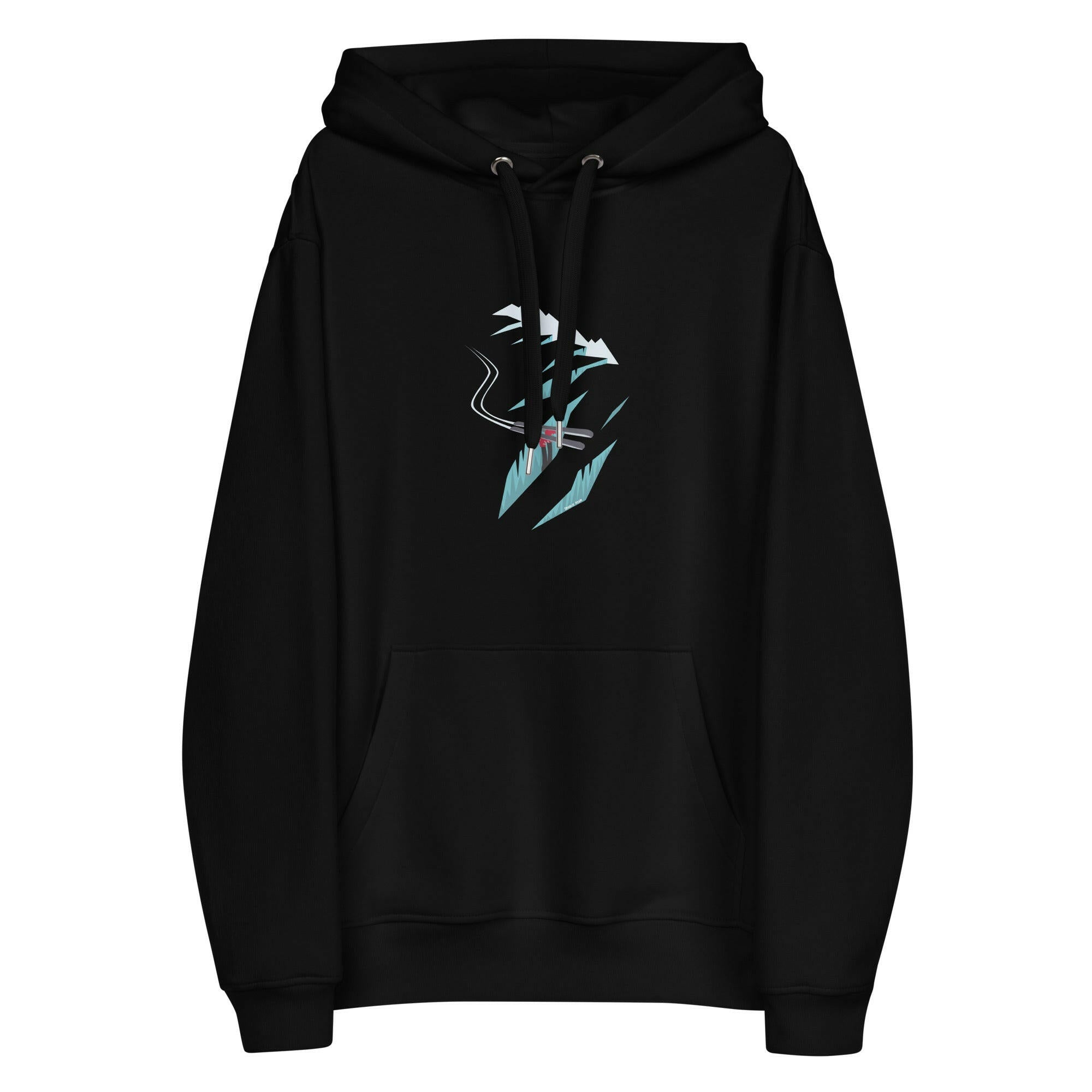 Premium eco hoodie Skier in a crevasse