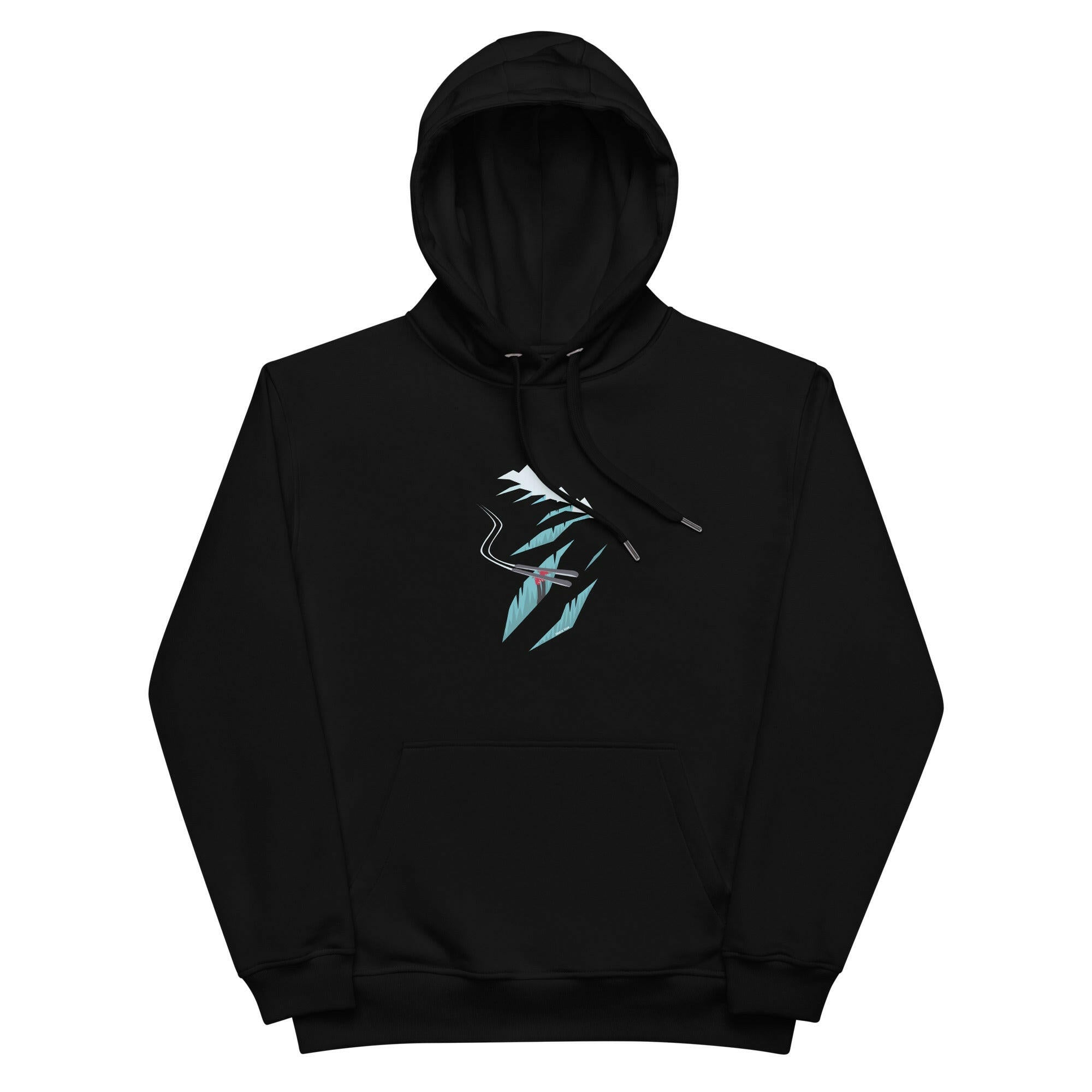 Premium eco hoodie Skier in a crevasse