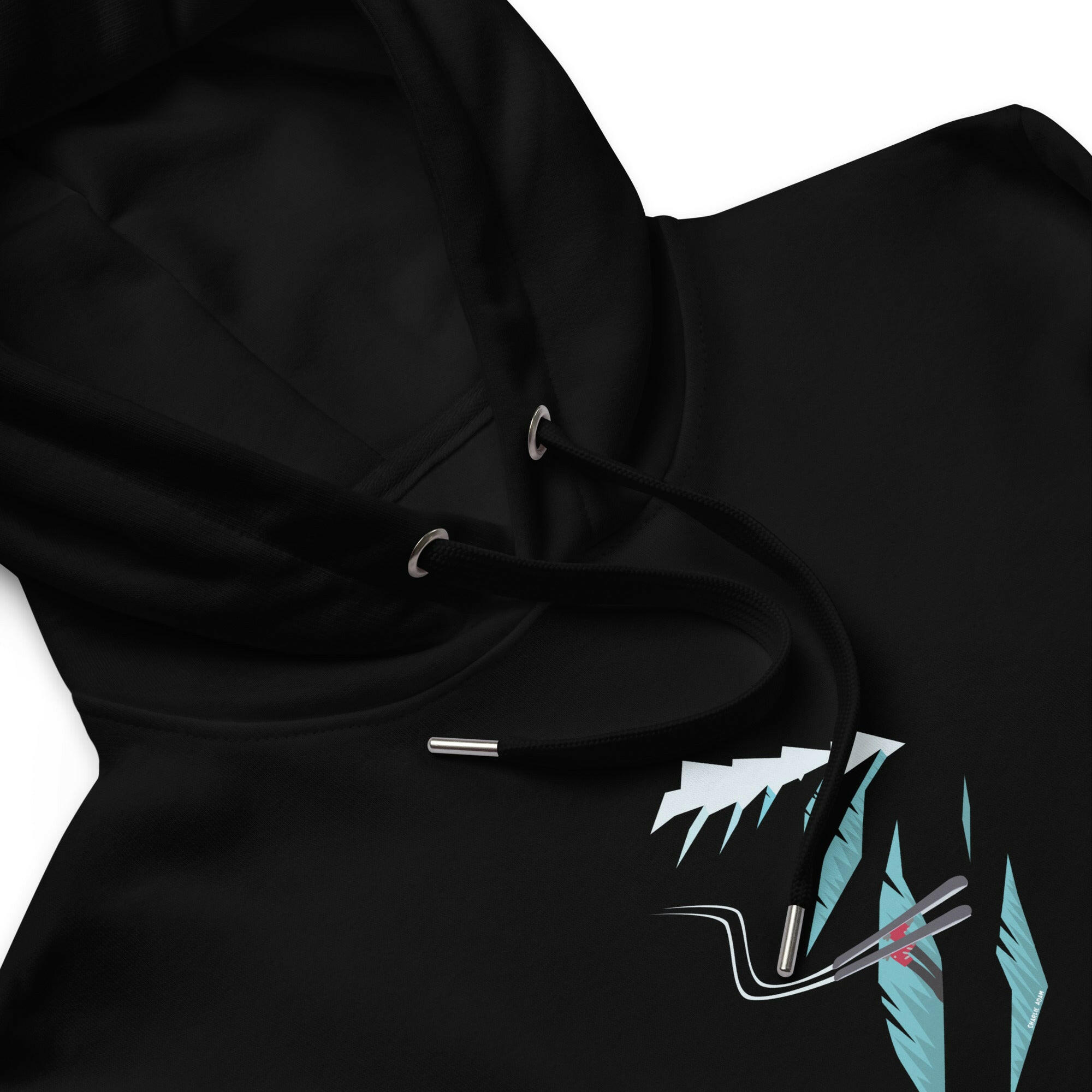 Premium eco hoodie Skier in a crevasse