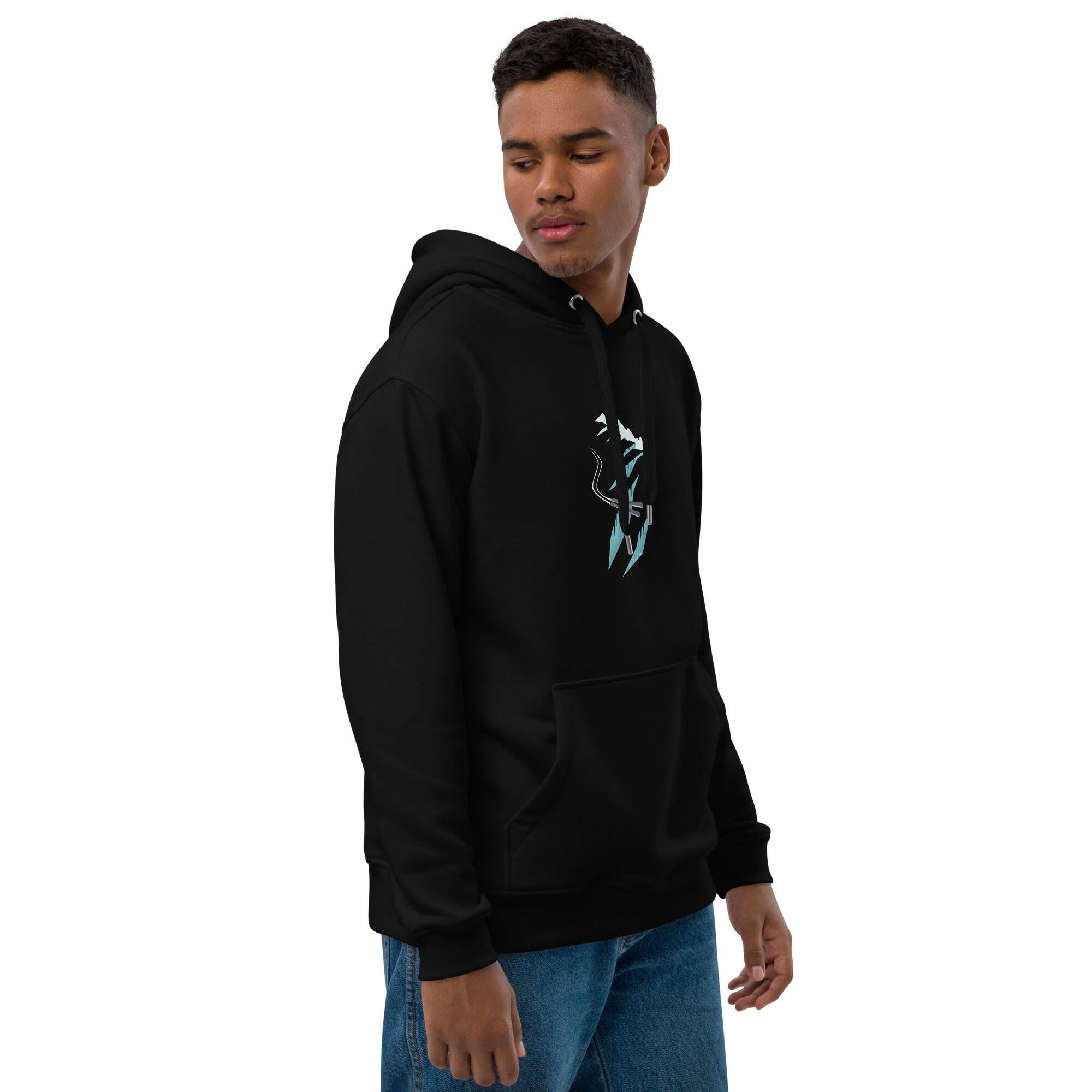 Premium eco hoodie Skier in a crevasse