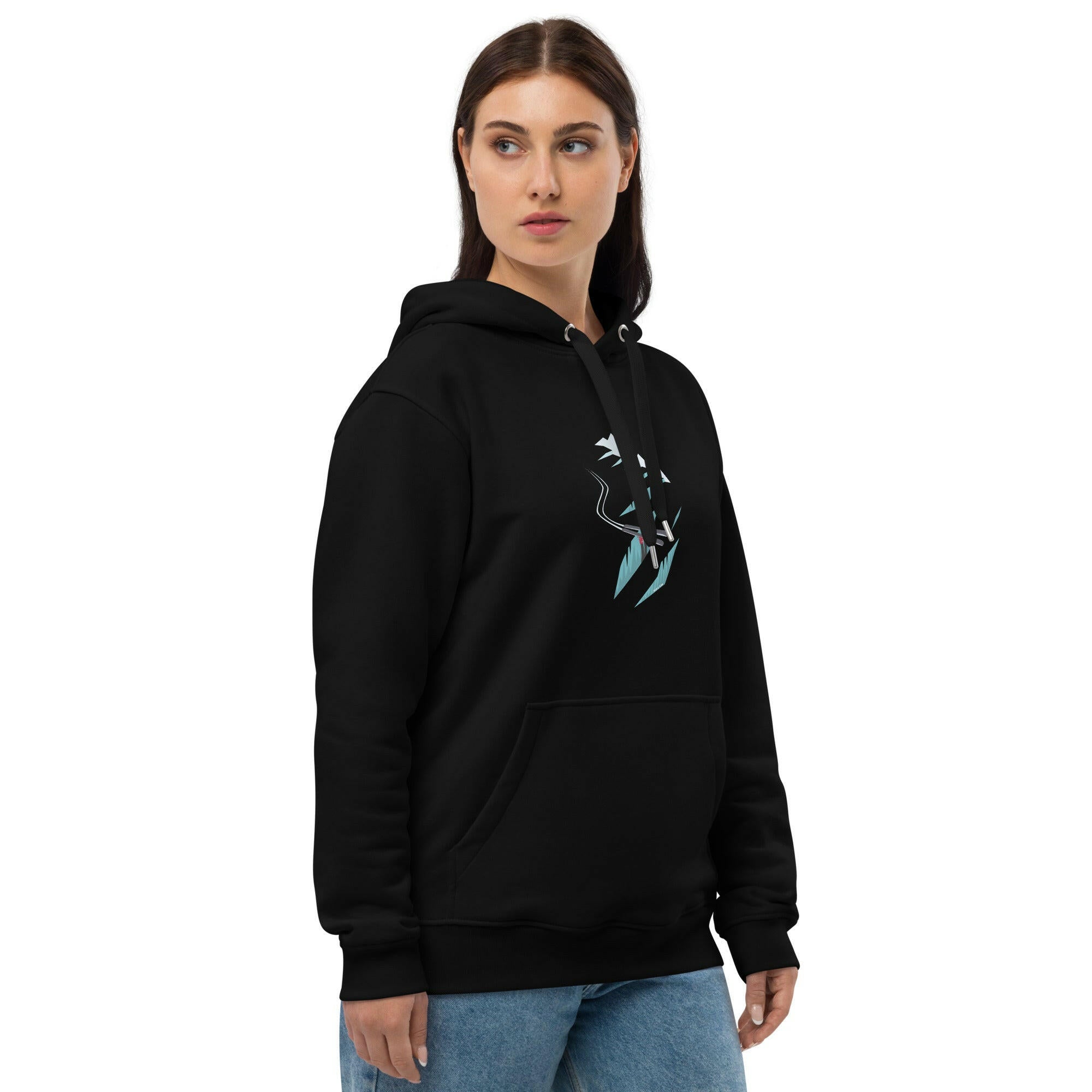 Premium eco hoodie Skier in a crevasse