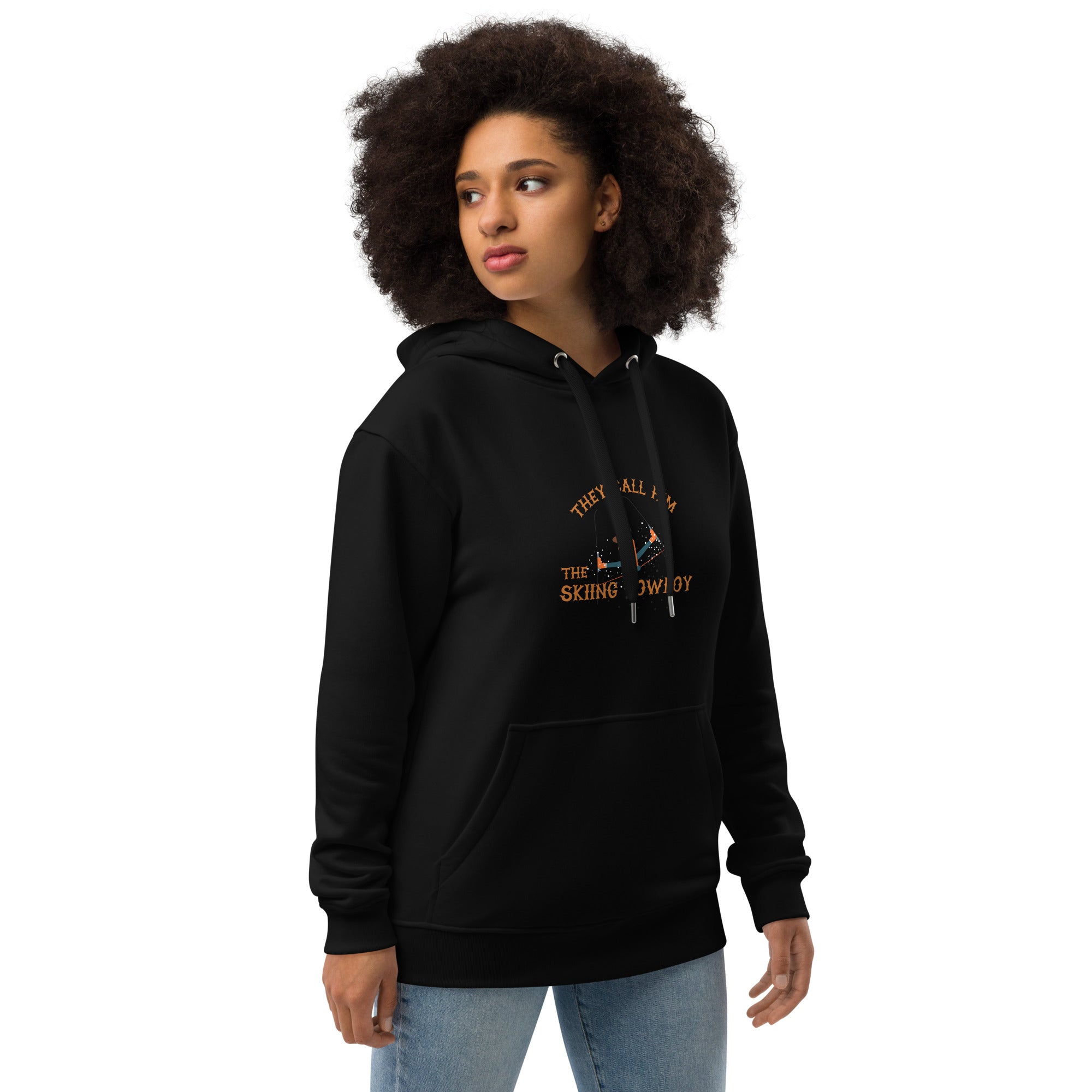 Premium eco hoodie The Skiing Cowboy