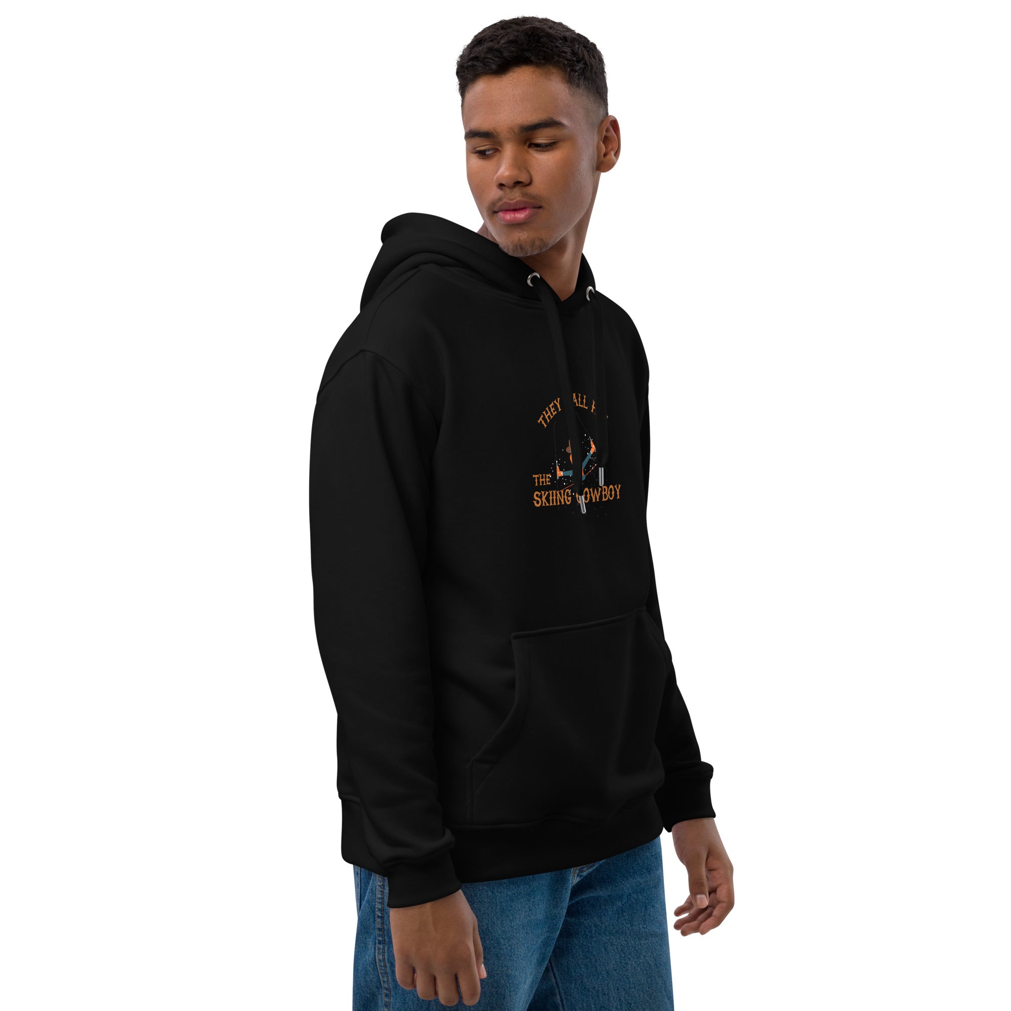 Premium eco hoodie The Skiing Cowboy