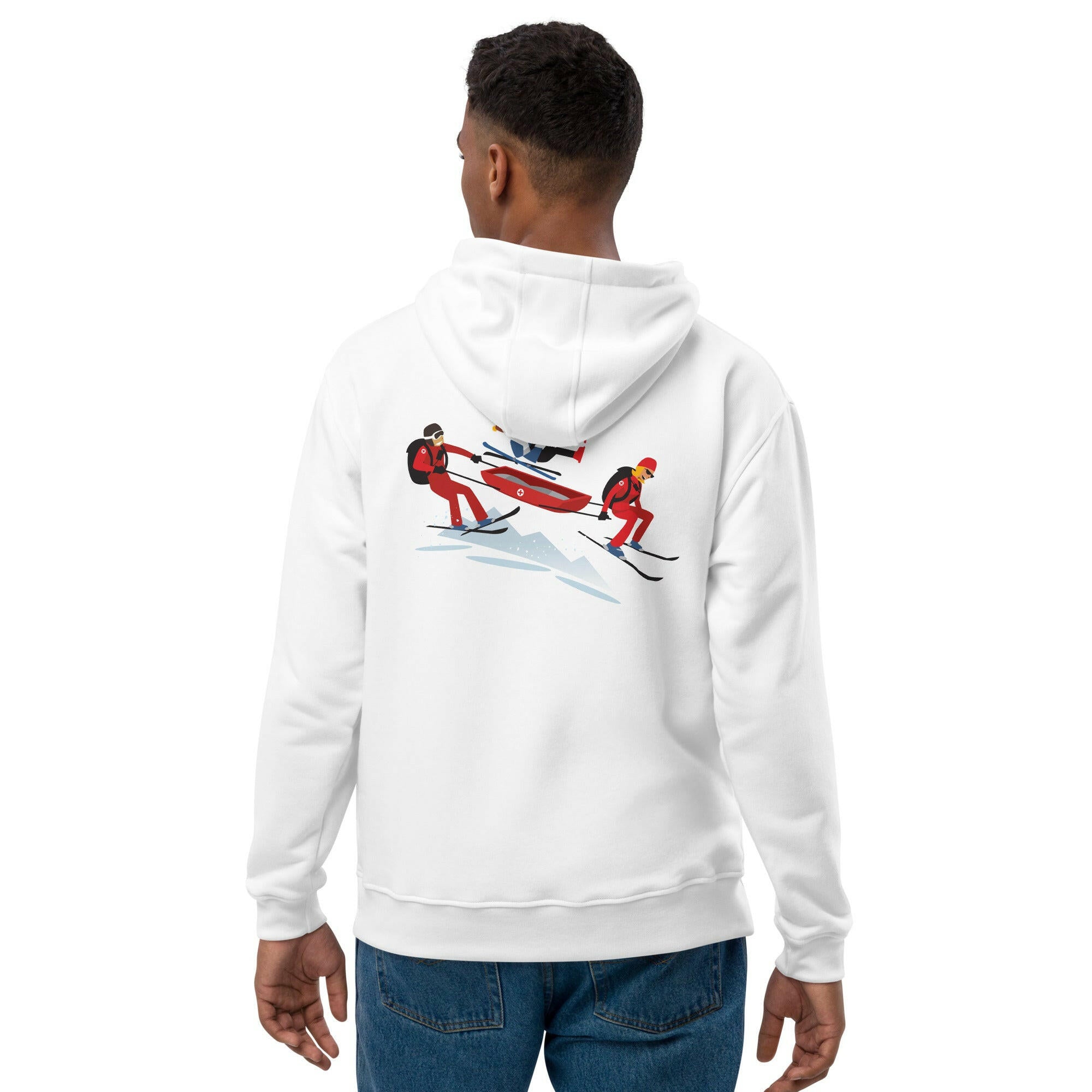 Premium eco hoodie Which skier are you? Ski Patrol (front & back)