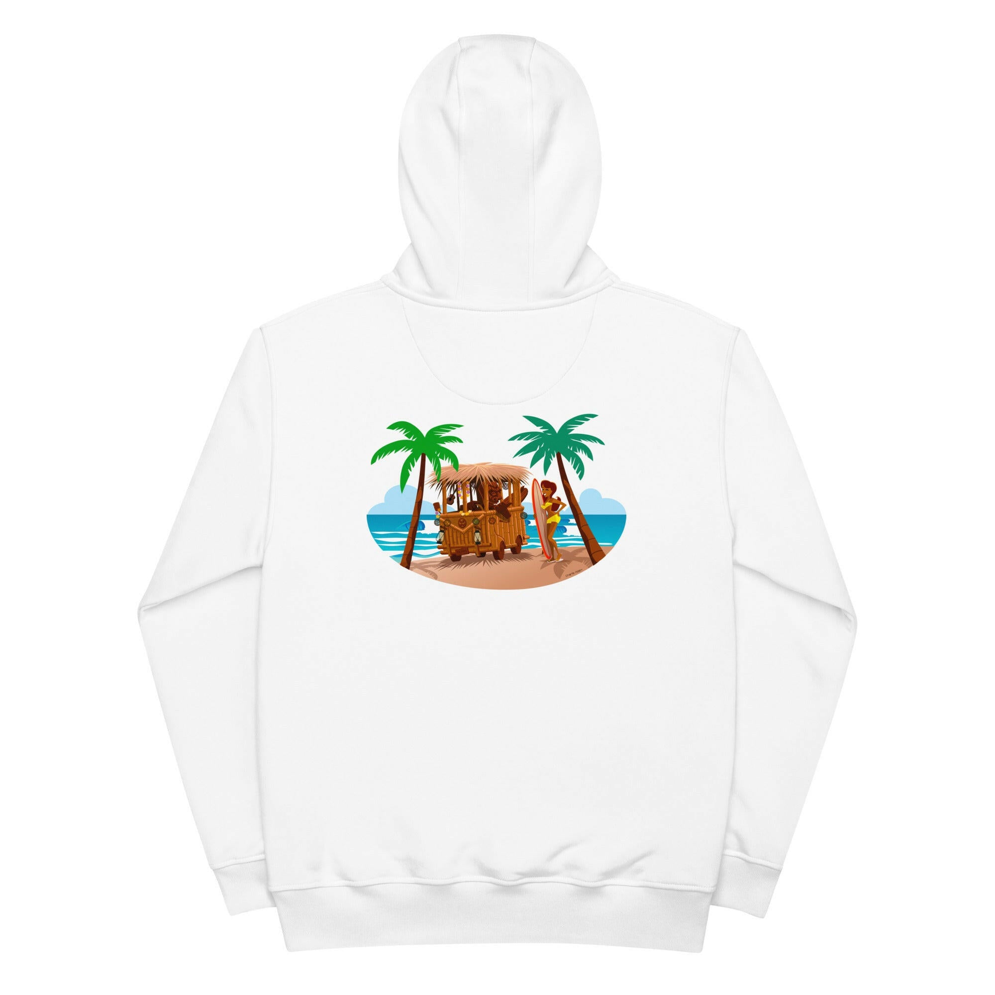 Sweat à capuche premium écologique Tiki Kombi (face & dos)