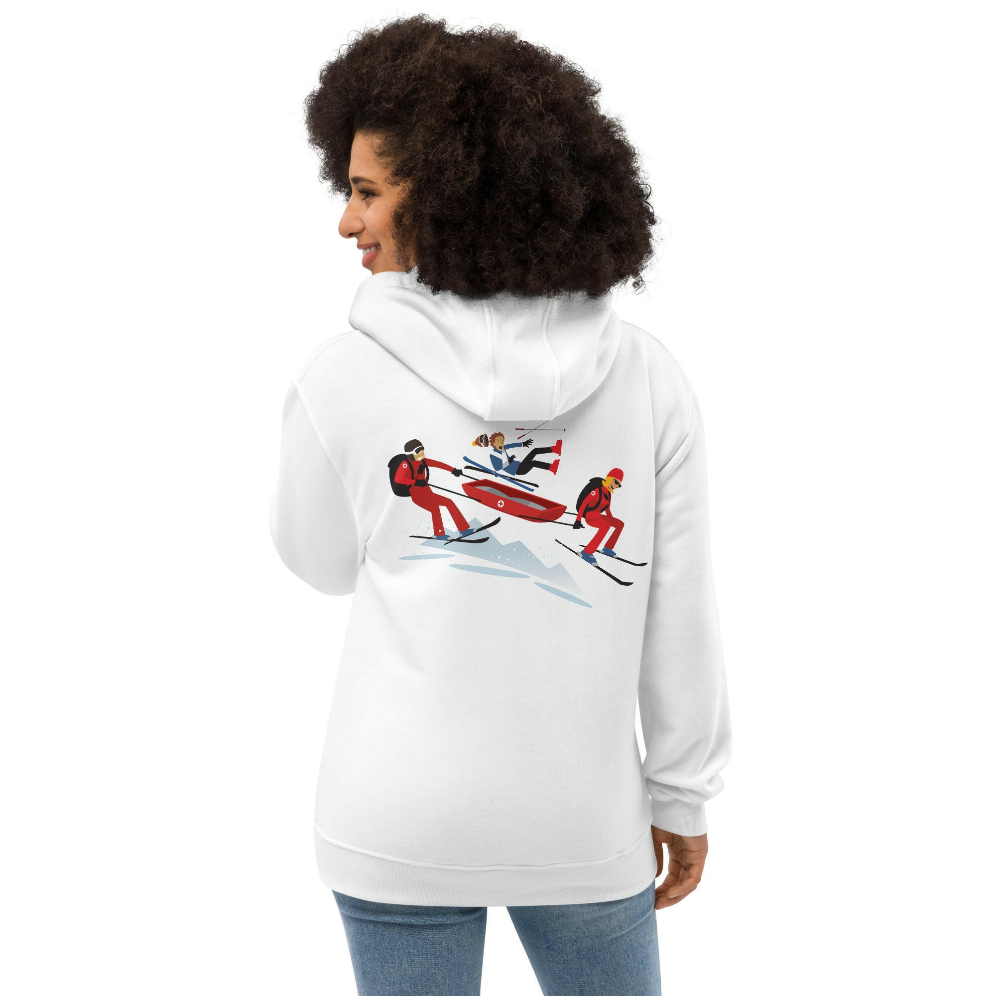 Premium eco hoodie Which skier are you? Ski Patrol (front & back)