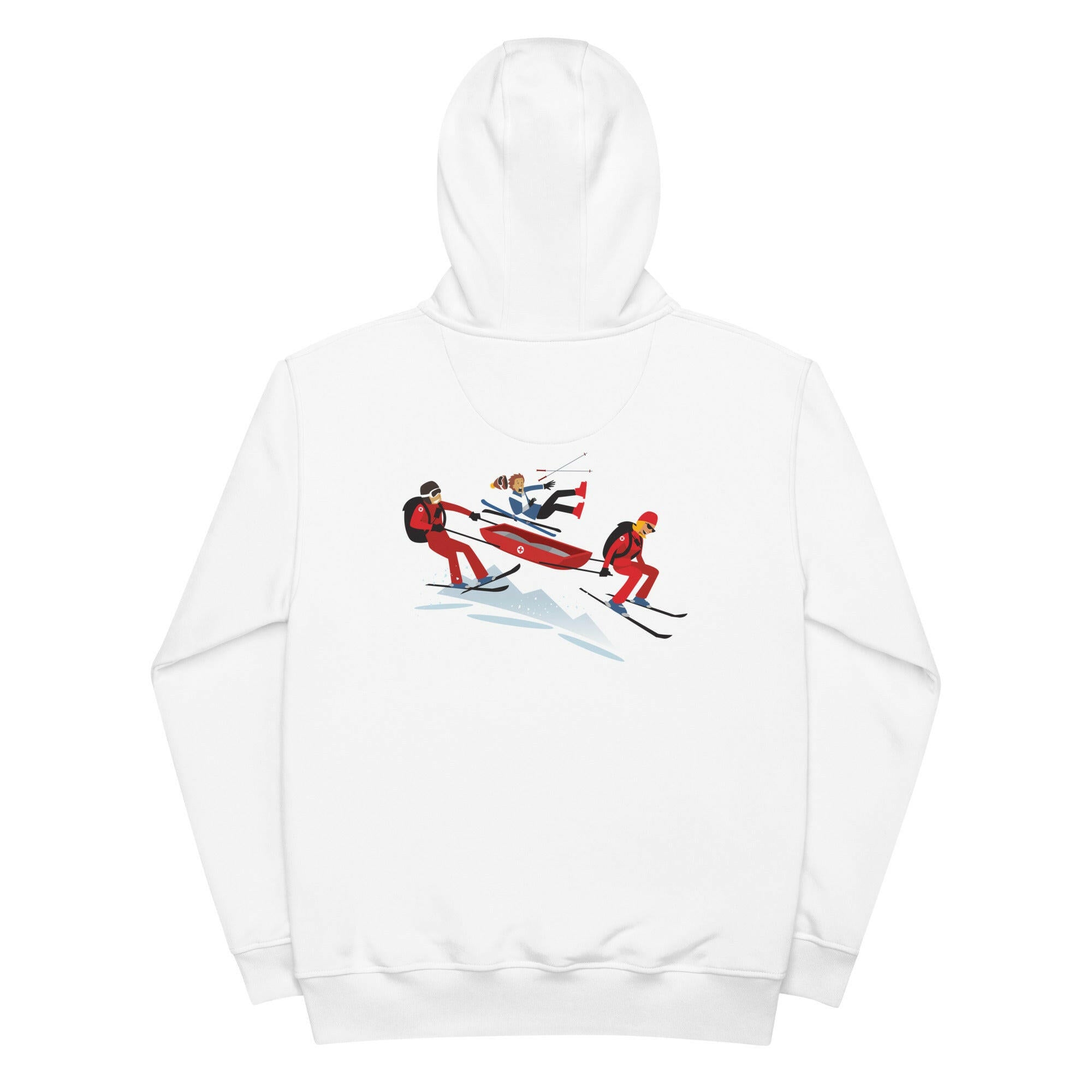 Premium eco hoodie Which skier are you? Ski Patrol (front & back)