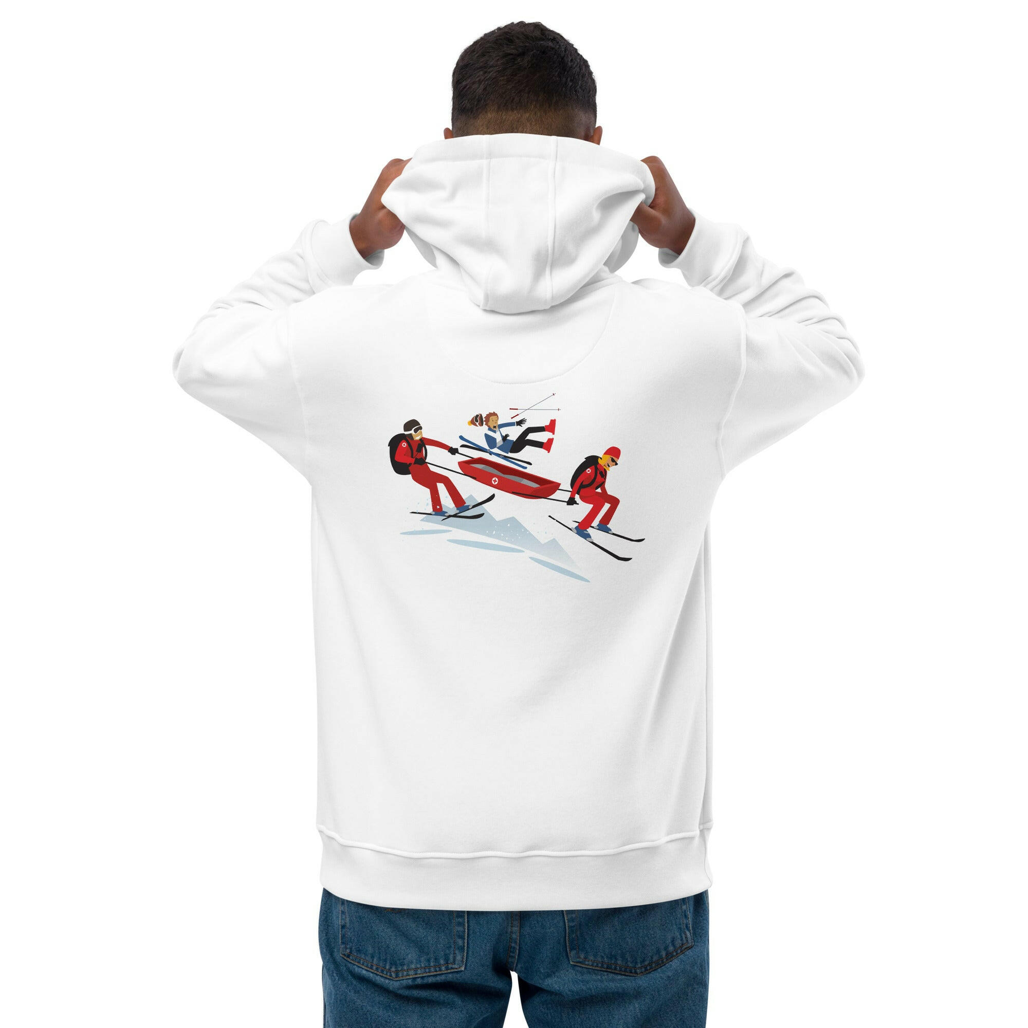 Premium eco hoodie Which skier are you? Ski Patrol (front & back)