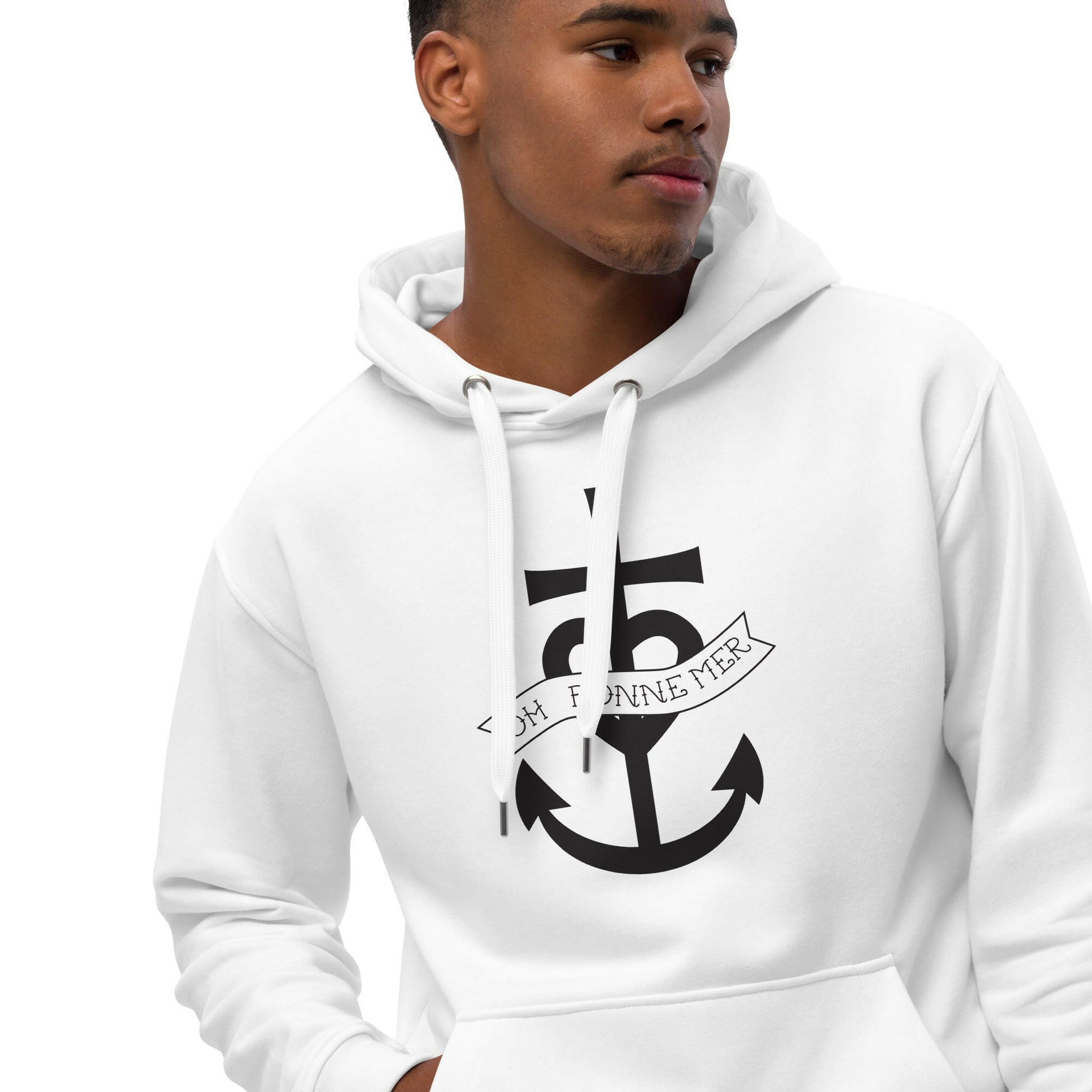 Sweat à capuche premium écologique Oh Bonne Mer 1 grand motif sur la face