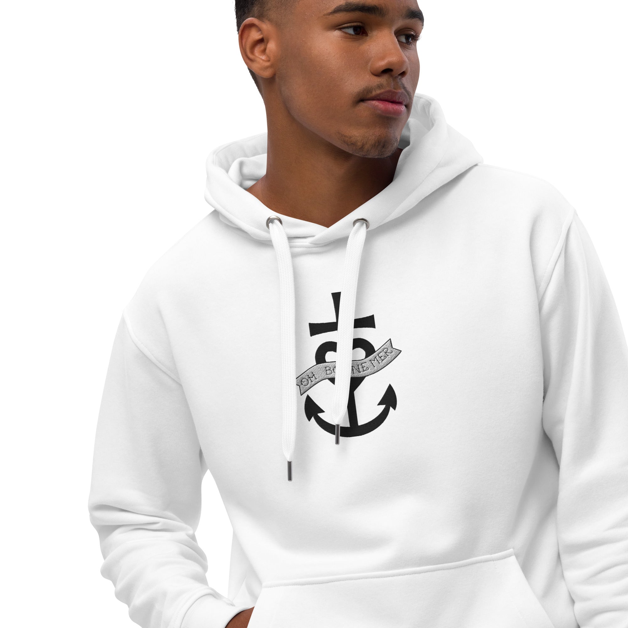 Premium eco hoodie Oh Bonne Mer 1 large embroided pattern on front