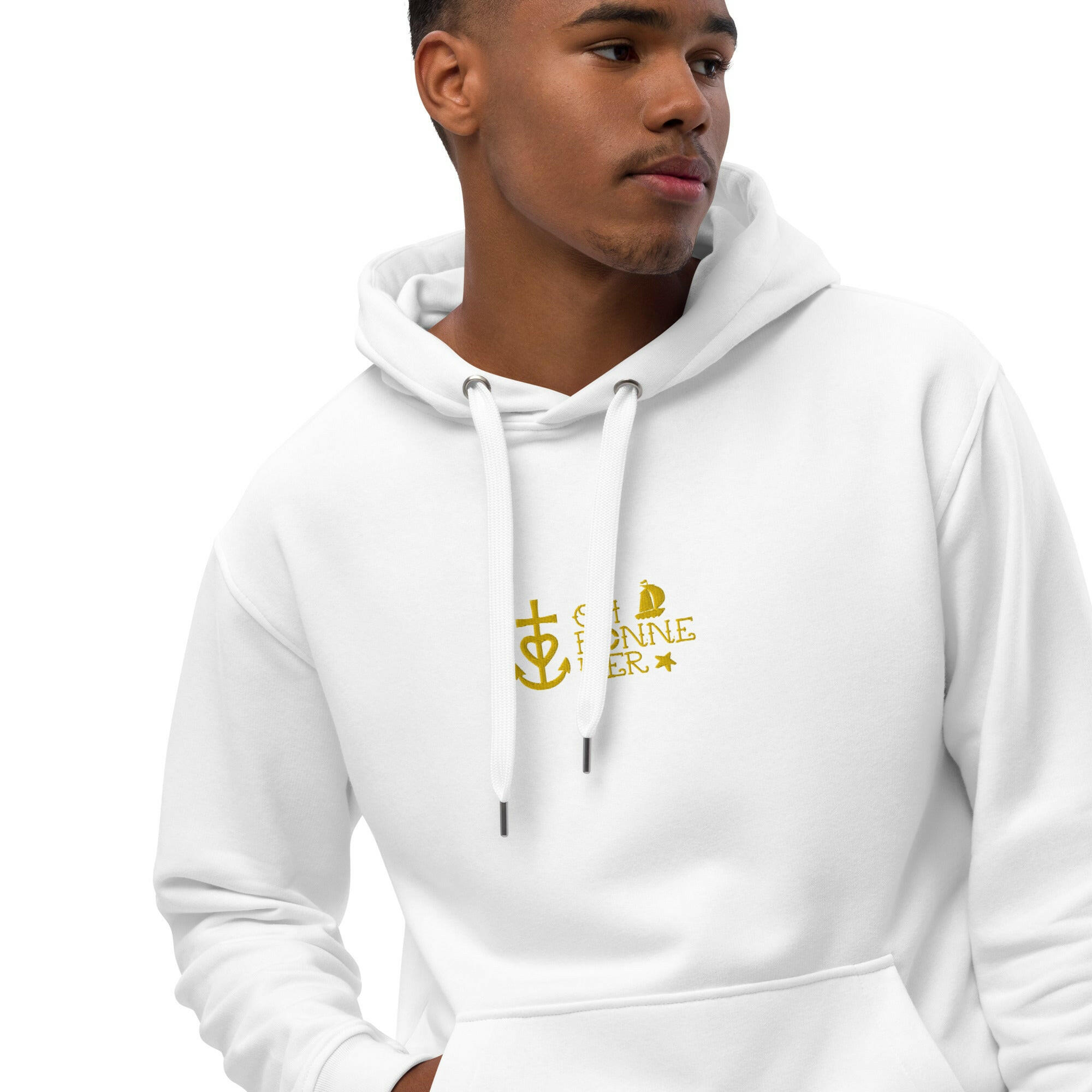 Premium eco hoodie Oh Bonne Mer 2 small embroided pattern on front