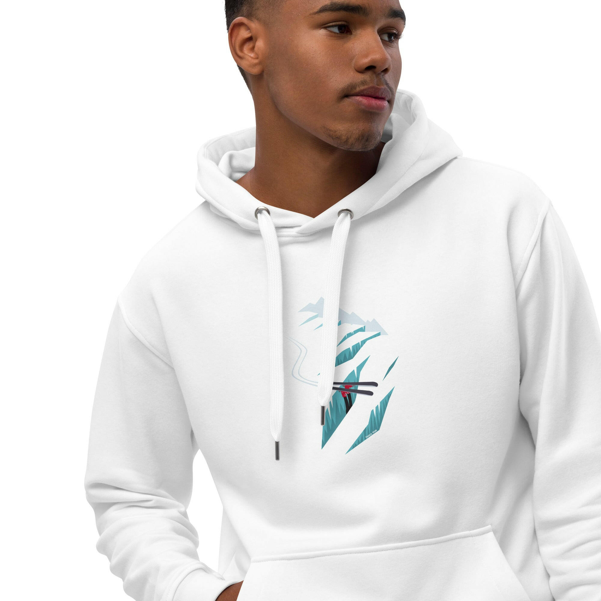 Premium eco hoodie Skier in a crevasse