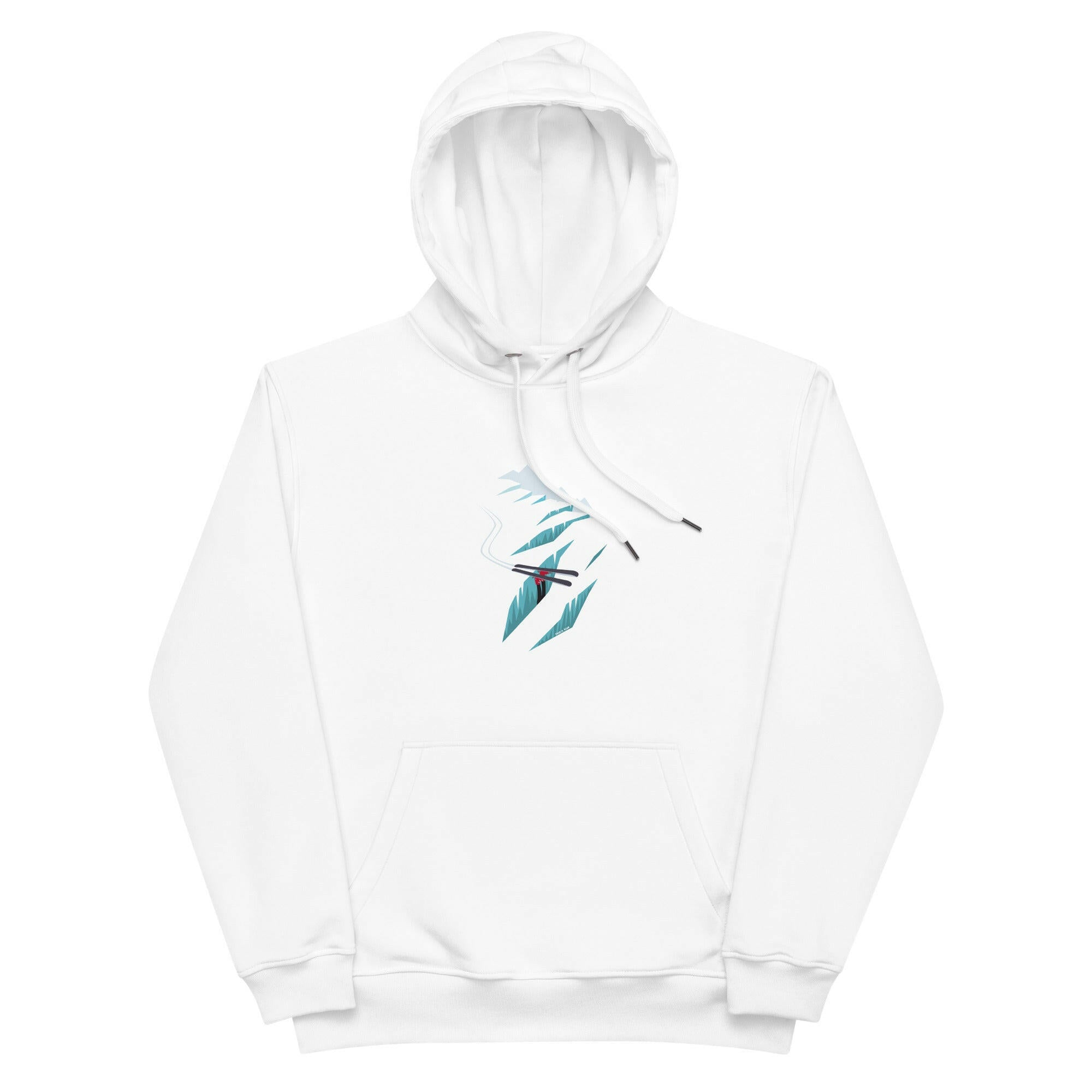 Premium eco hoodie Skier in a crevasse