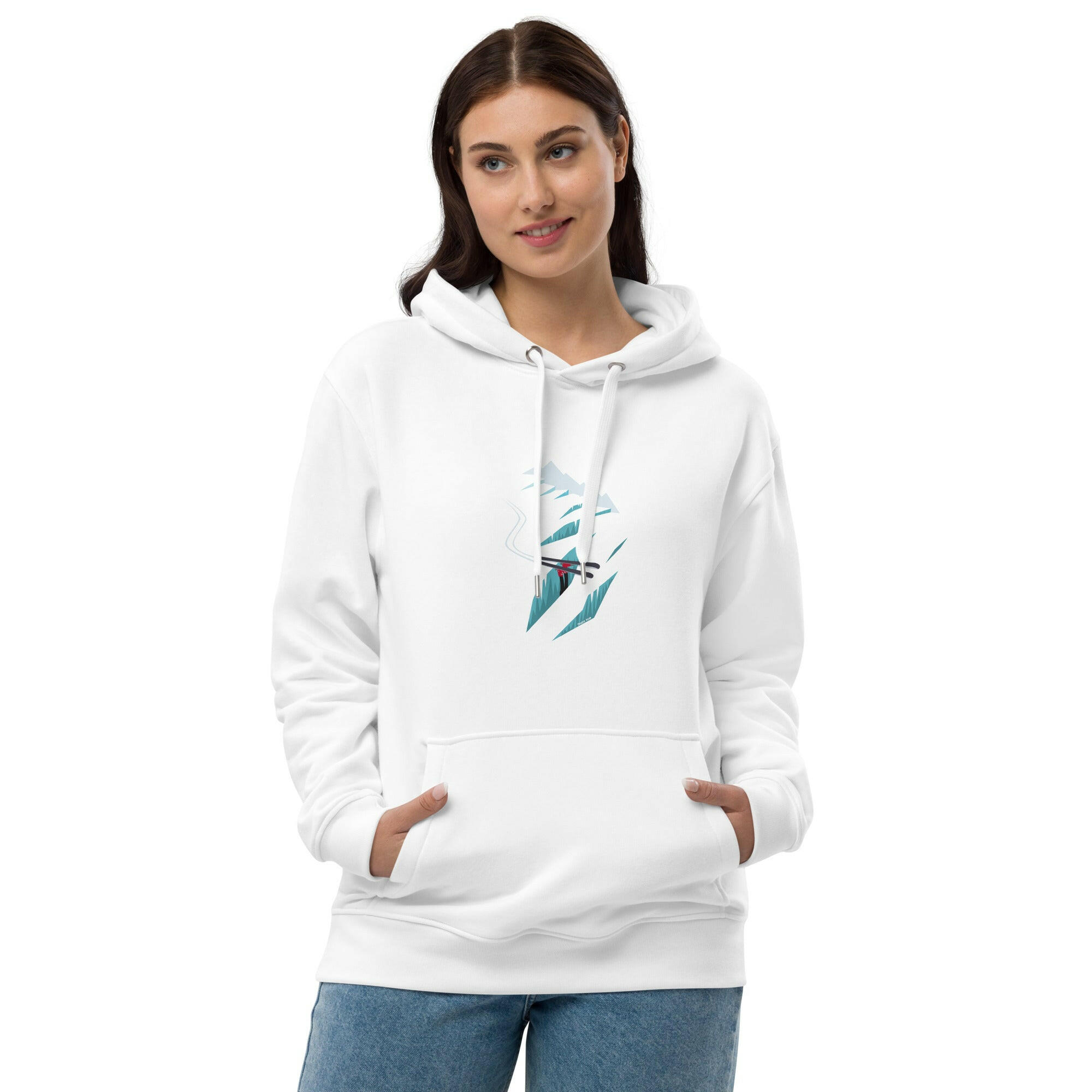 Premium eco hoodie Skier in a crevasse