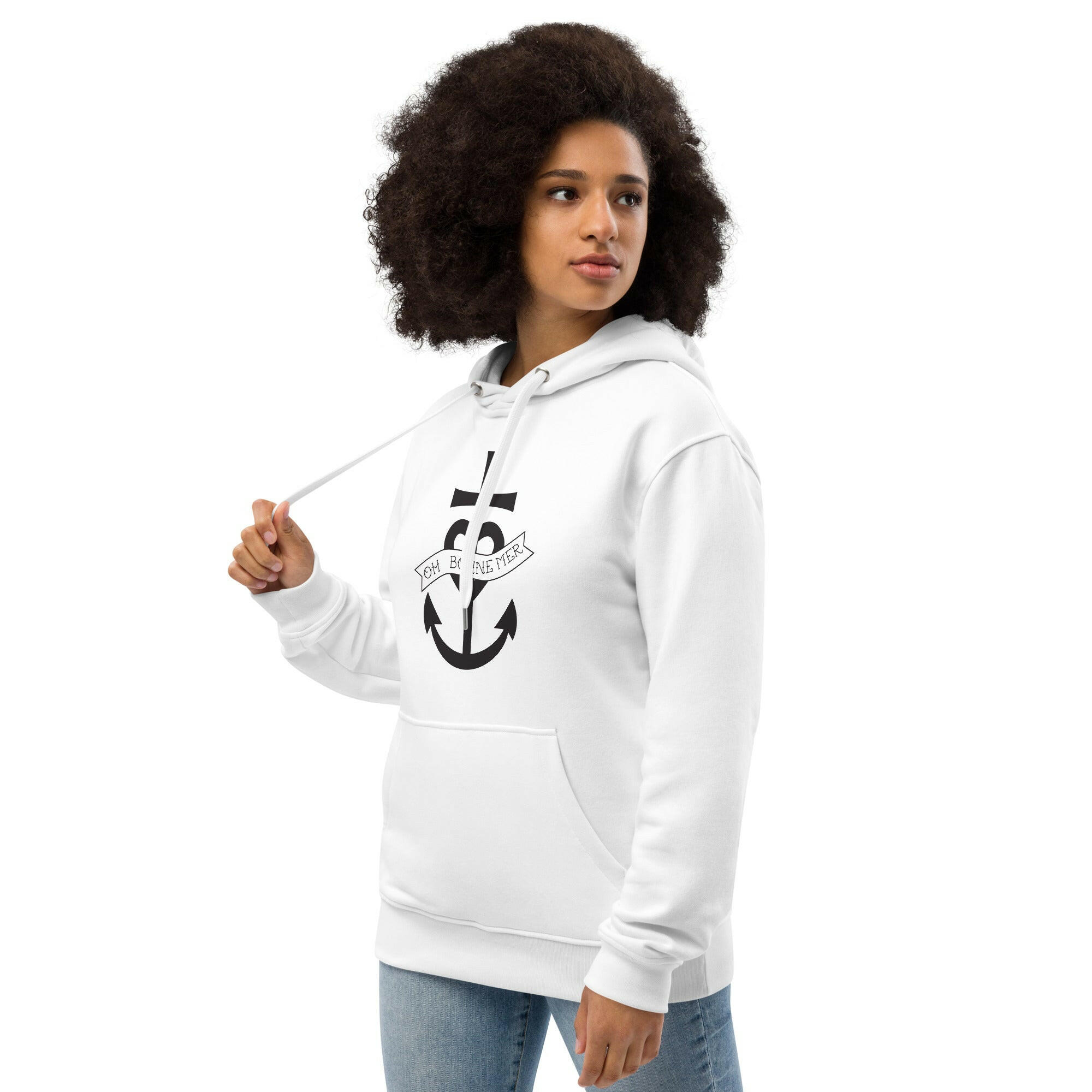 Sweat à capuche premium écologique Oh Bonne Mer 1 grand motif sur la face