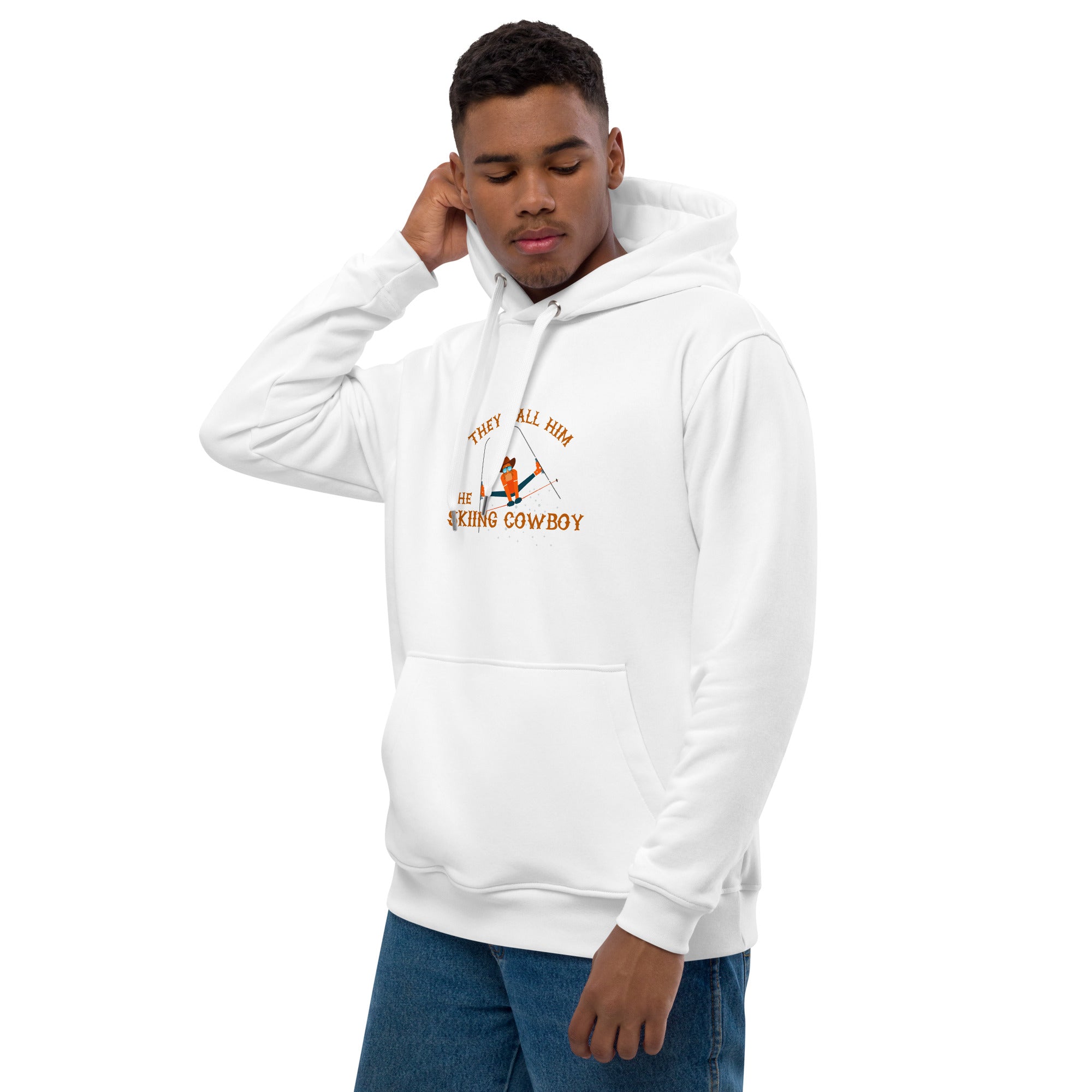 Premium eco hoodie The Skiing Cowboy