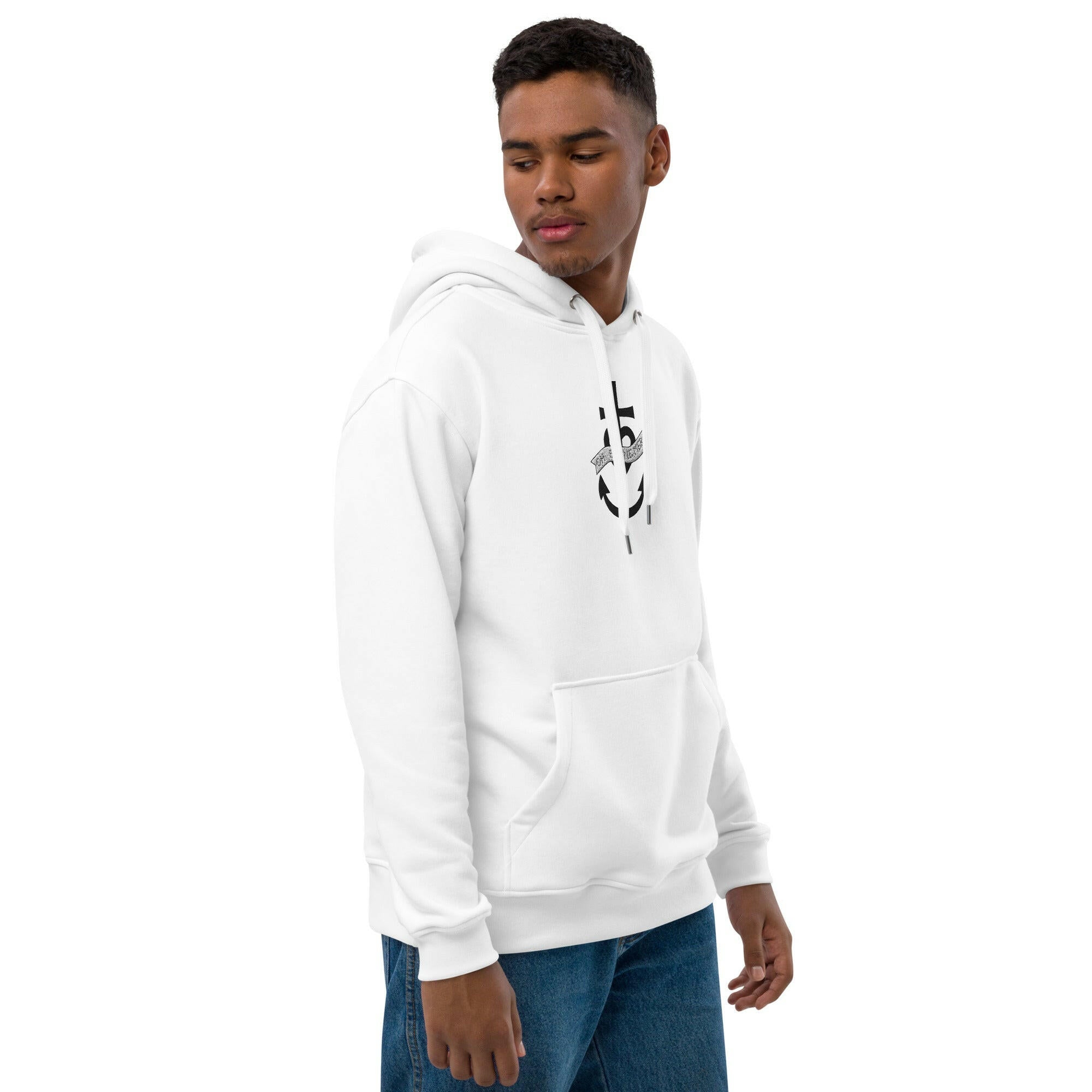 Sweat à capuche premium écologique Oh Bonne Mer 1 grand motif brodé sur la face