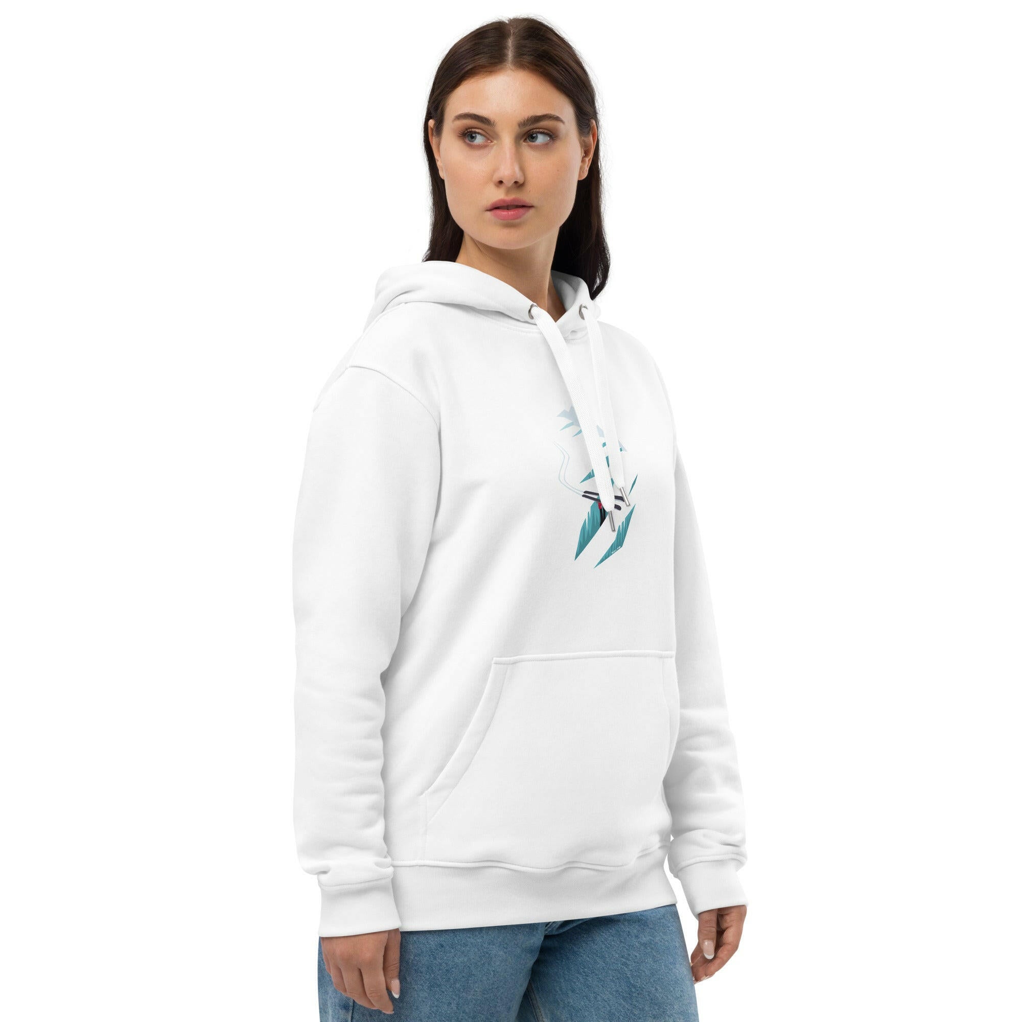 Premium eco hoodie Skier in a crevasse