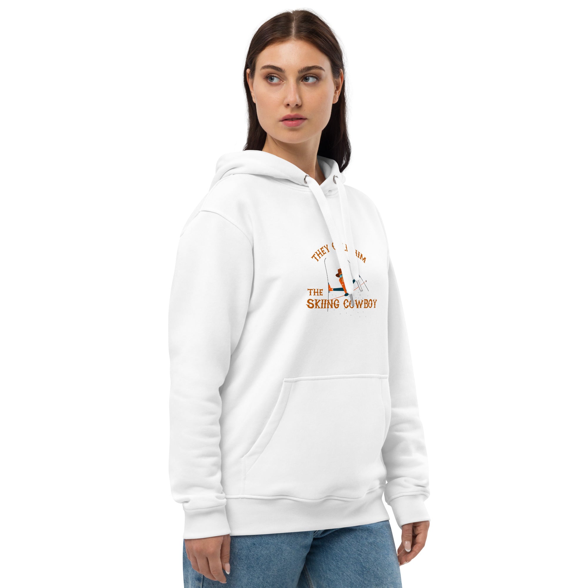 Premium eco hoodie The Skiing Cowboy