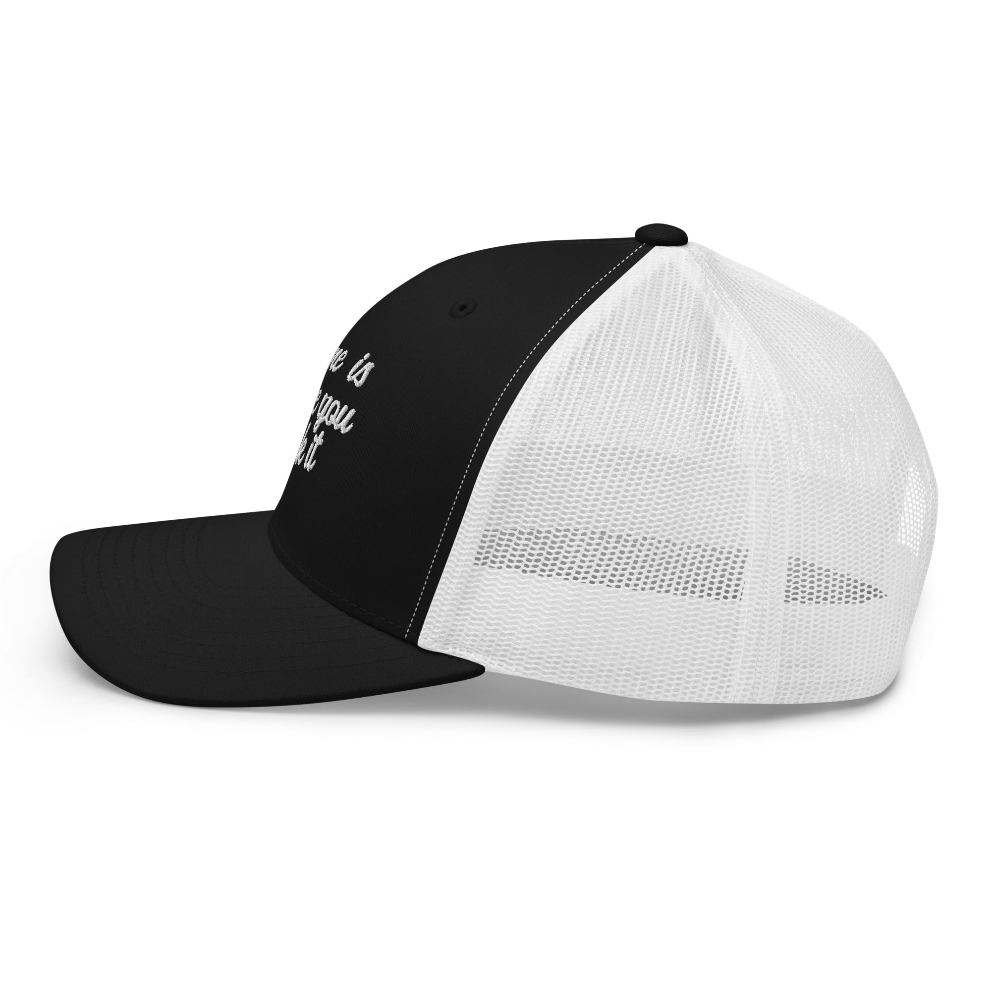 Casquette trucker rétro bicolore Home is where you park it white