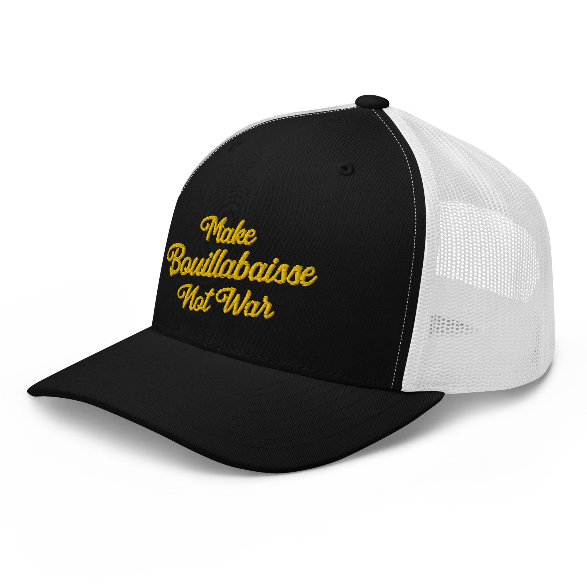 Casquette trucker rétro bicolore Make Bouillabaisse Not War