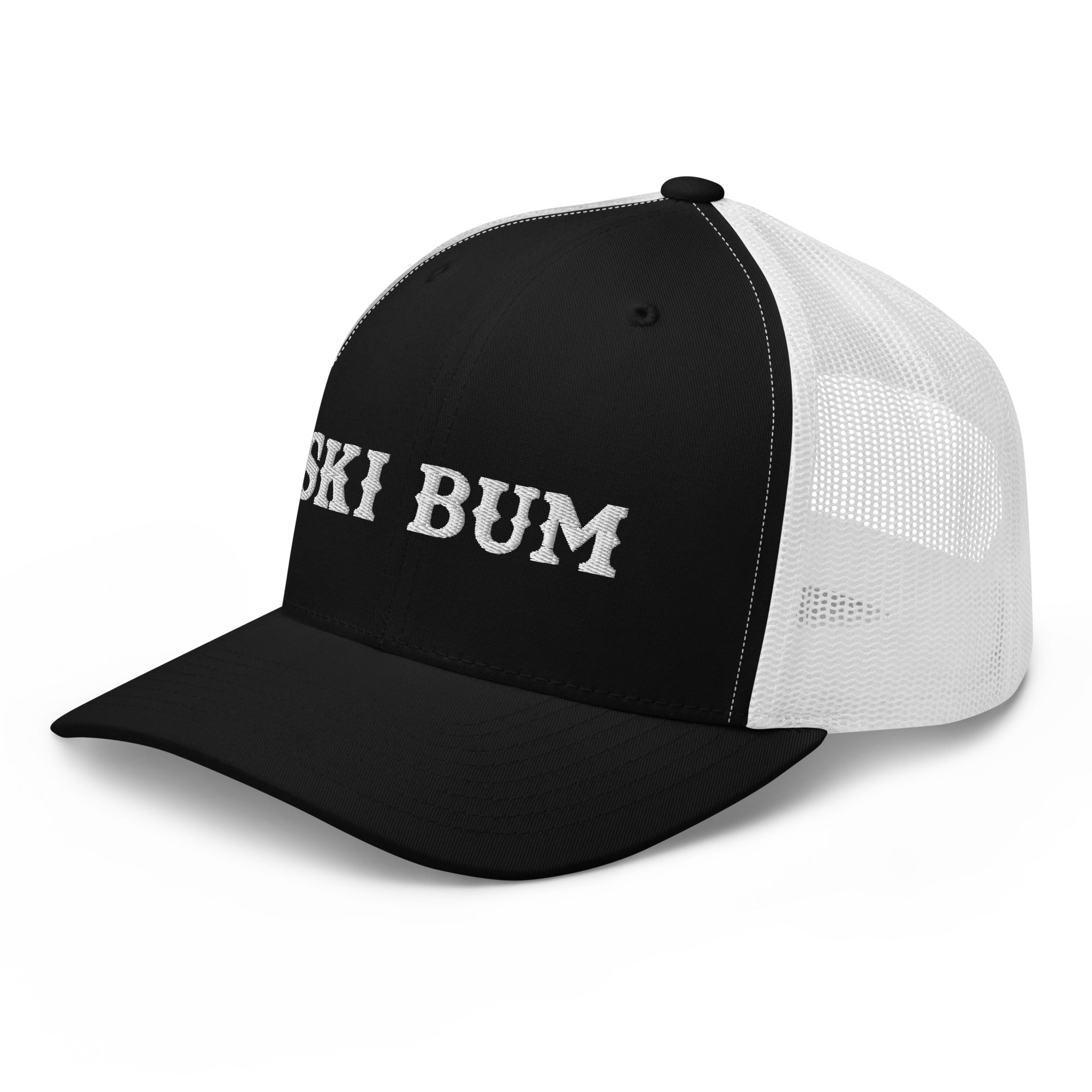 Two-Tone Retro Trucker Cap Ski Bum White