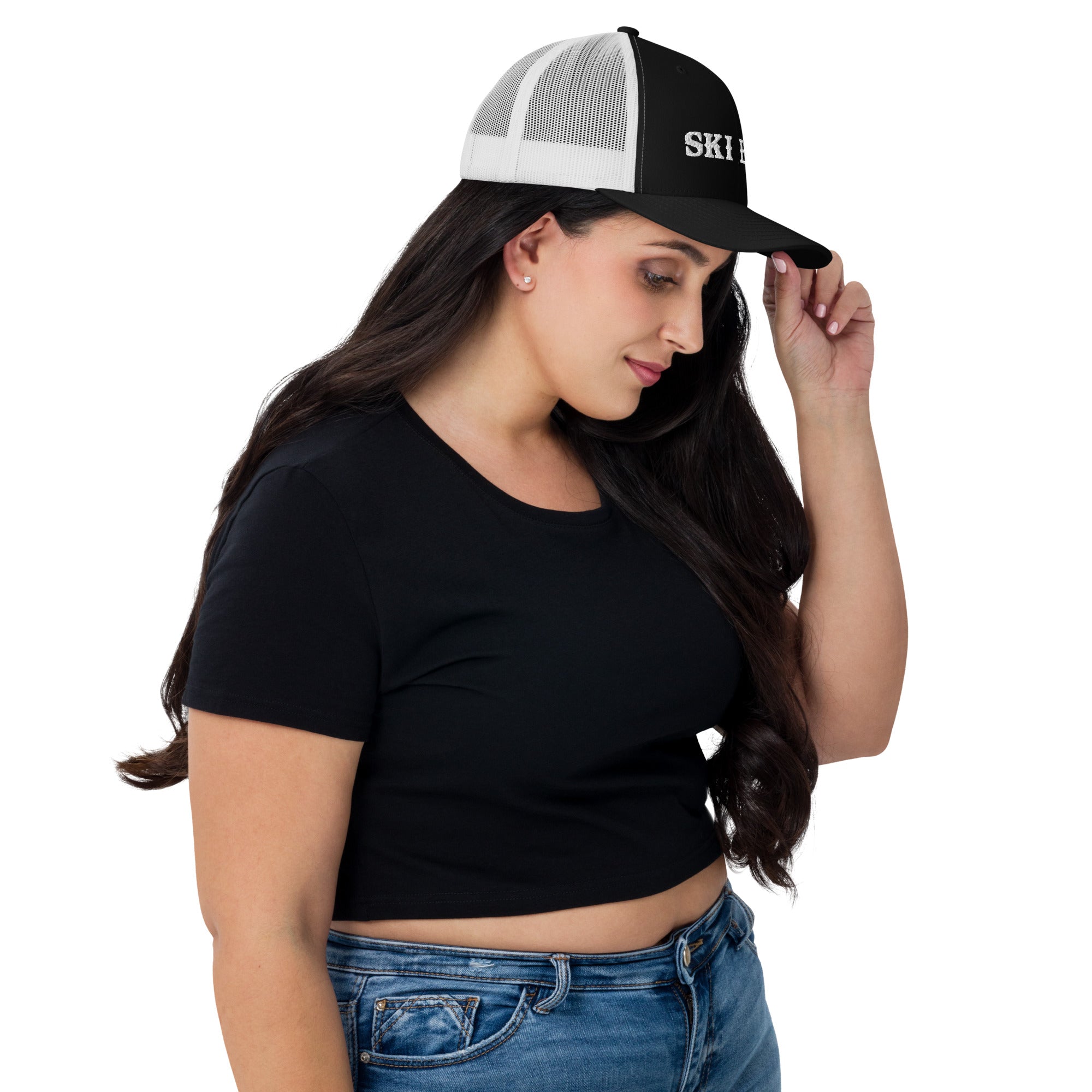 Casquette trucker rétro bicolore Ski Bum White