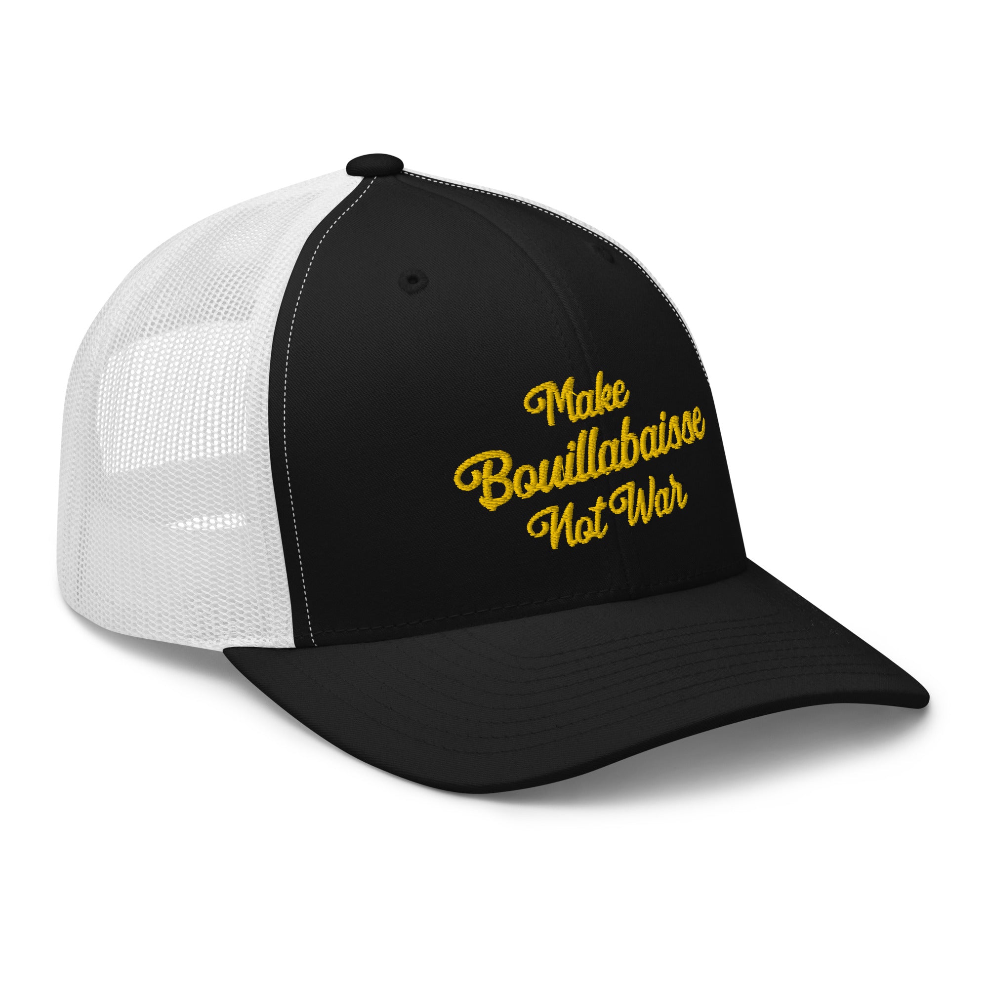 Casquette trucker rétro bicolore Make Bouillabaisse Not War