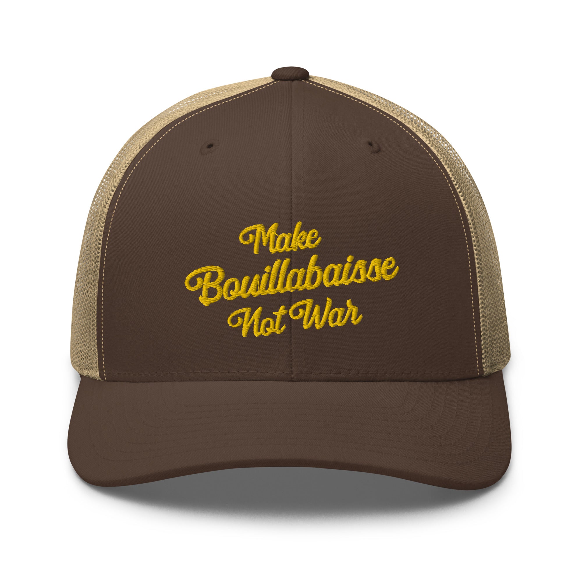 Casquette trucker rétro bicolore Make Bouillabaisse Not War