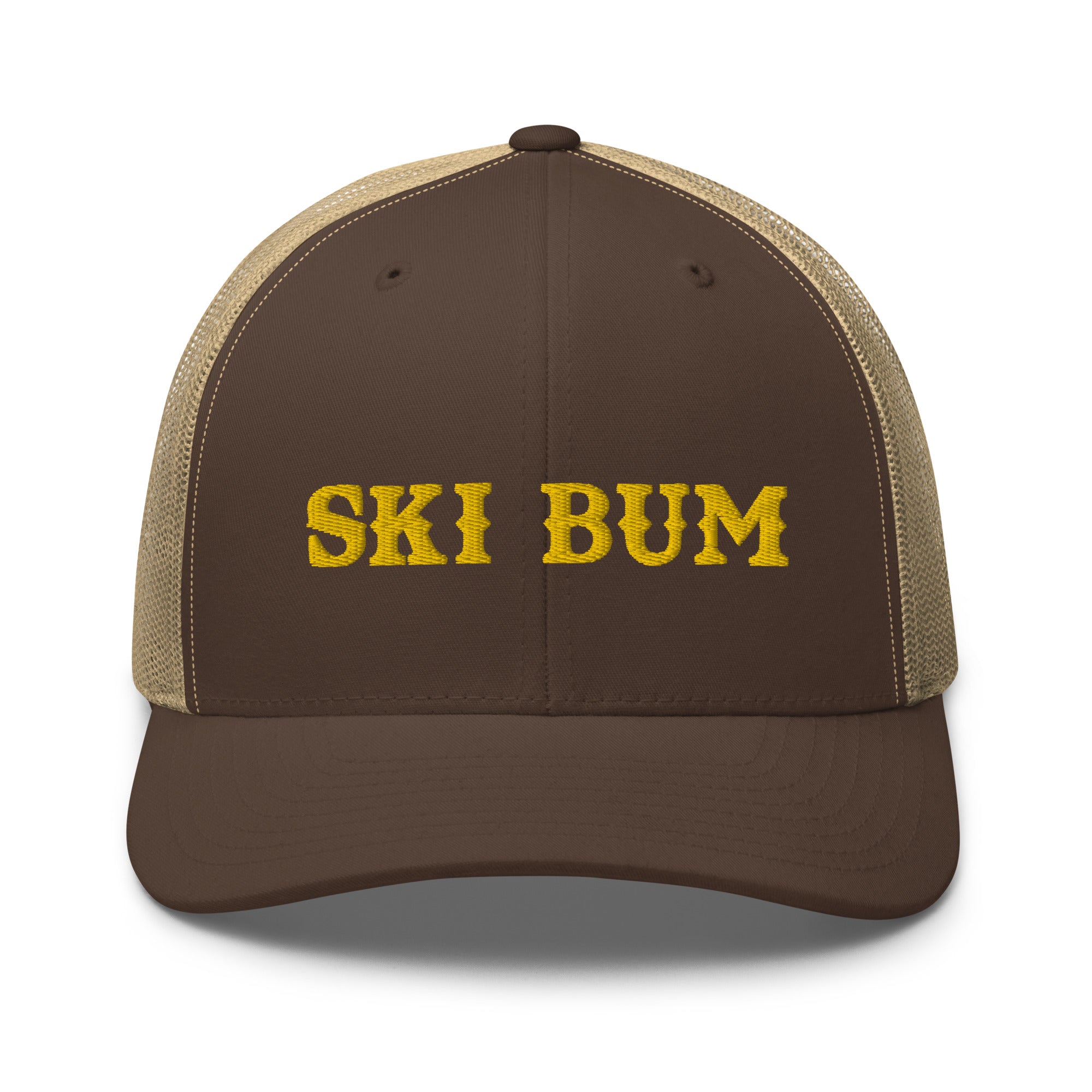 Two-Tone Retro Trucker Cap Ski Bum Gold