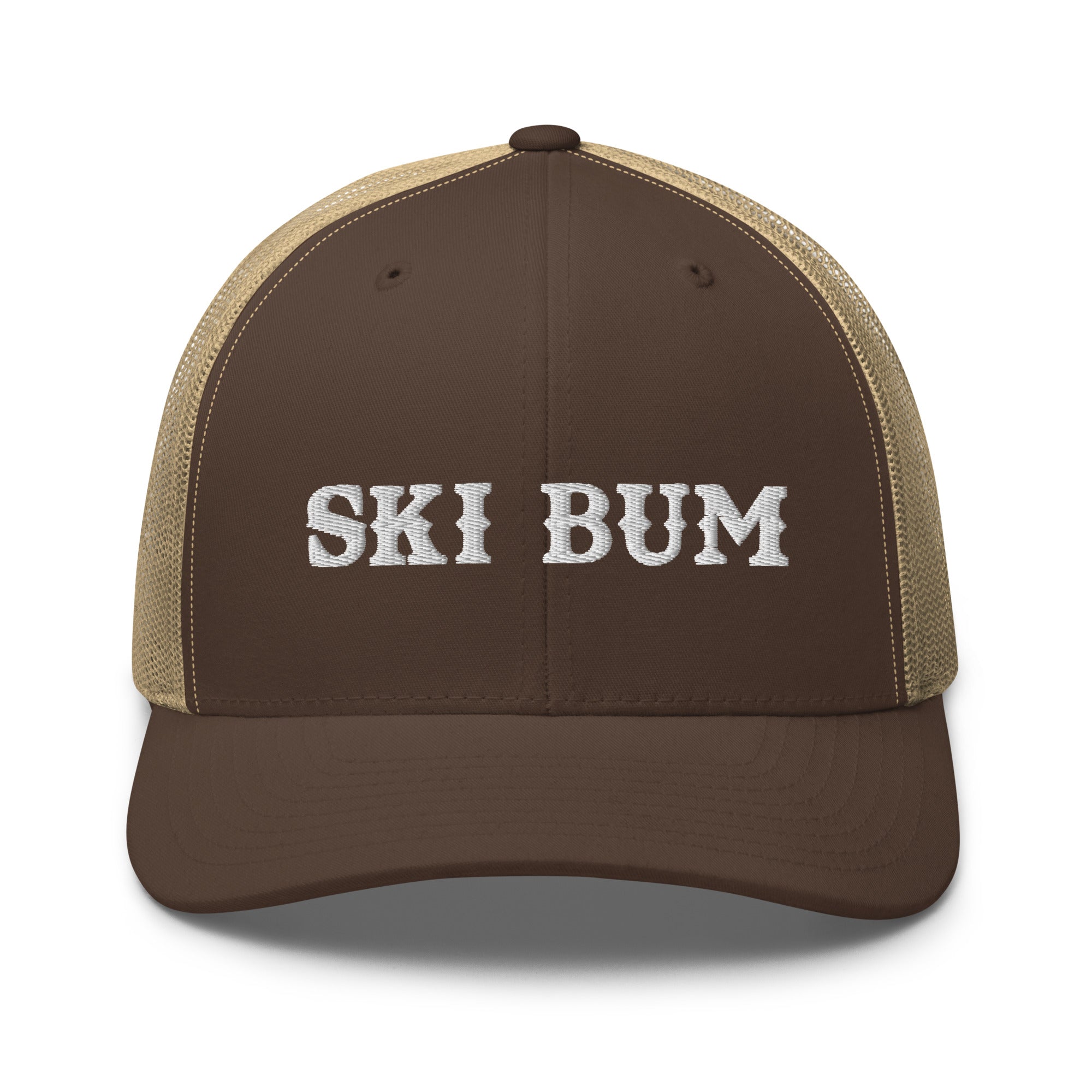 Two-Tone Retro Trucker Cap Ski Bum White