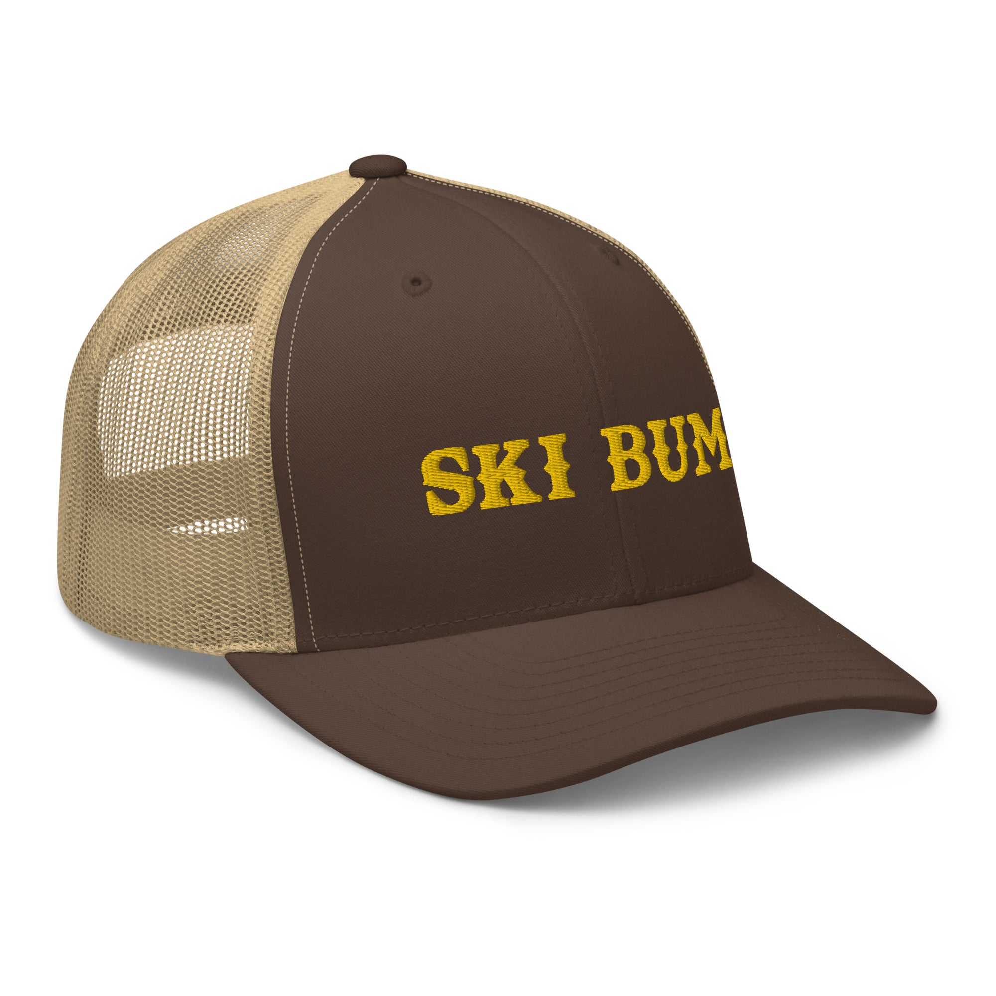 Two-Tone Retro Trucker Cap Ski Bum Gold