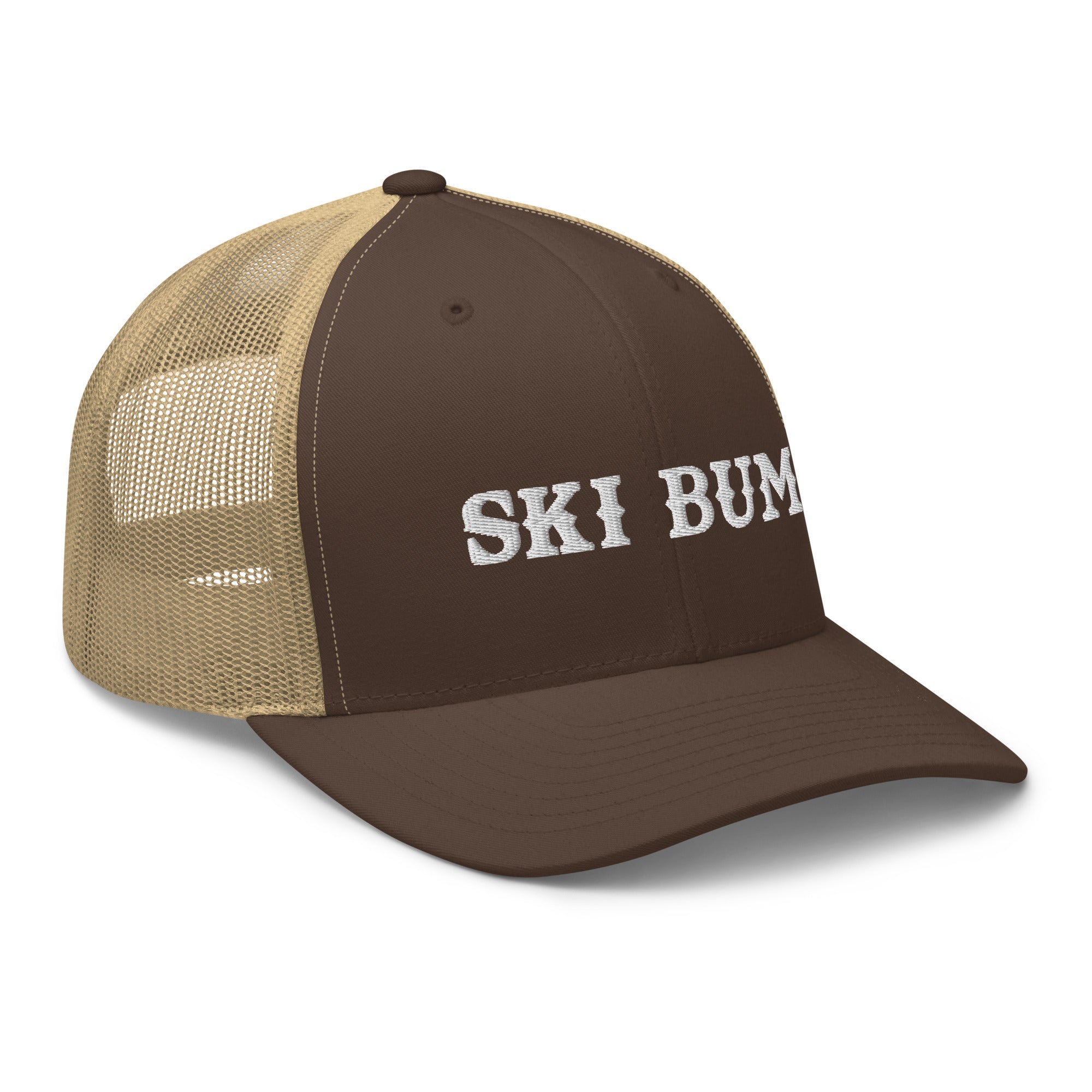 Two-Tone Retro Trucker Cap Ski Bum White