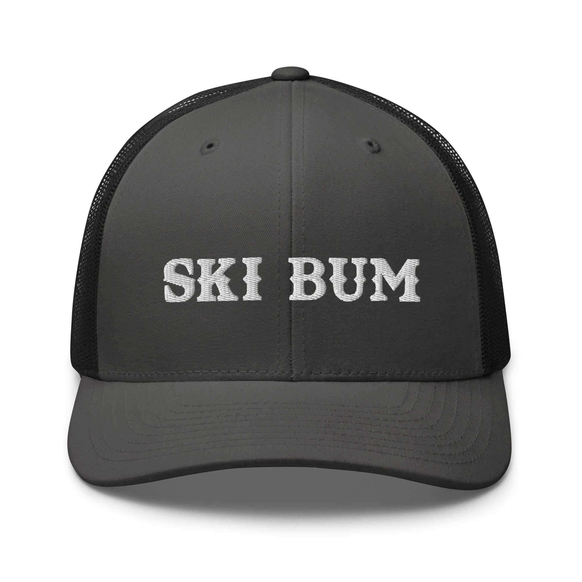 Two-Tone Retro Trucker Cap Ski Bum White