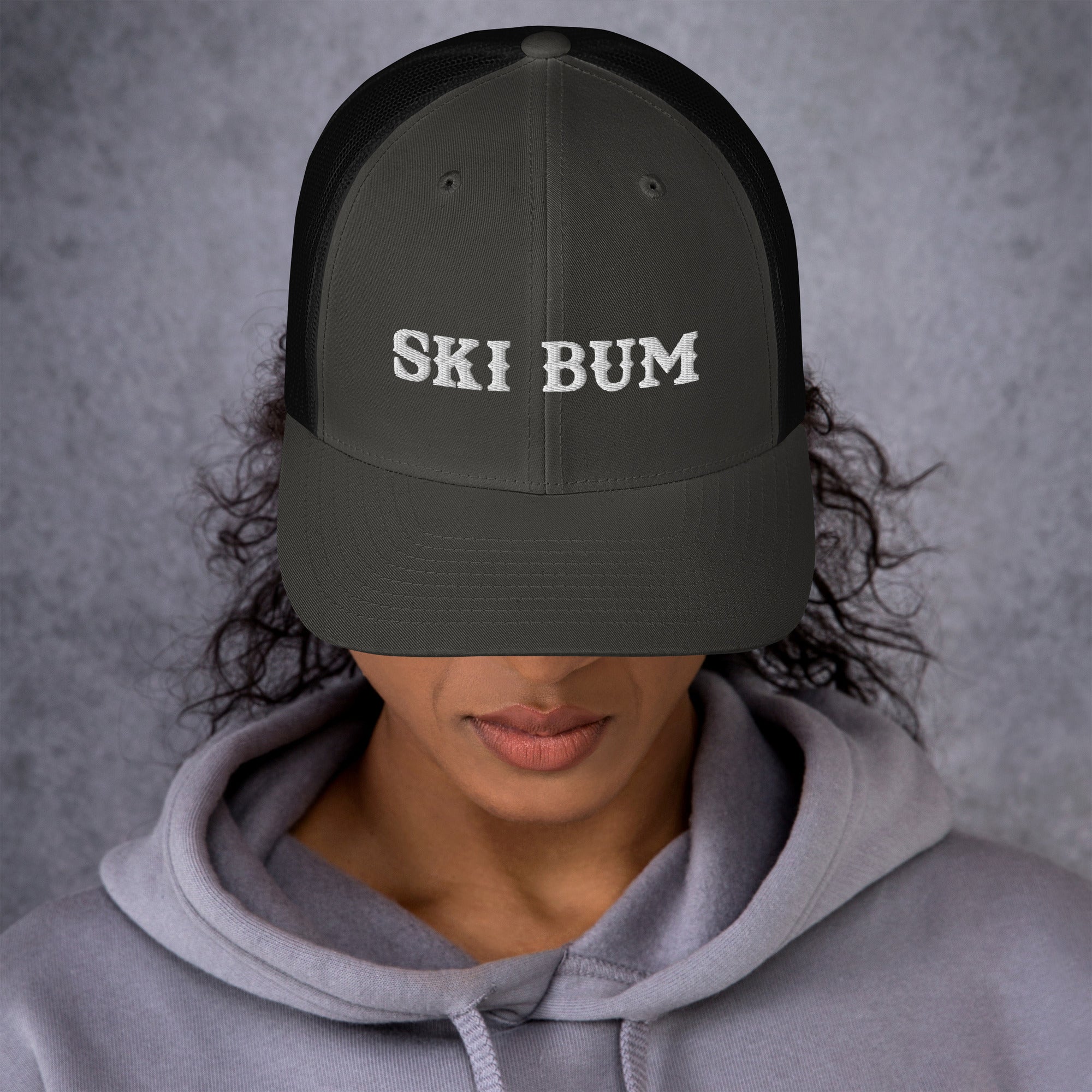 Two-Tone Retro Trucker Cap Ski Bum White