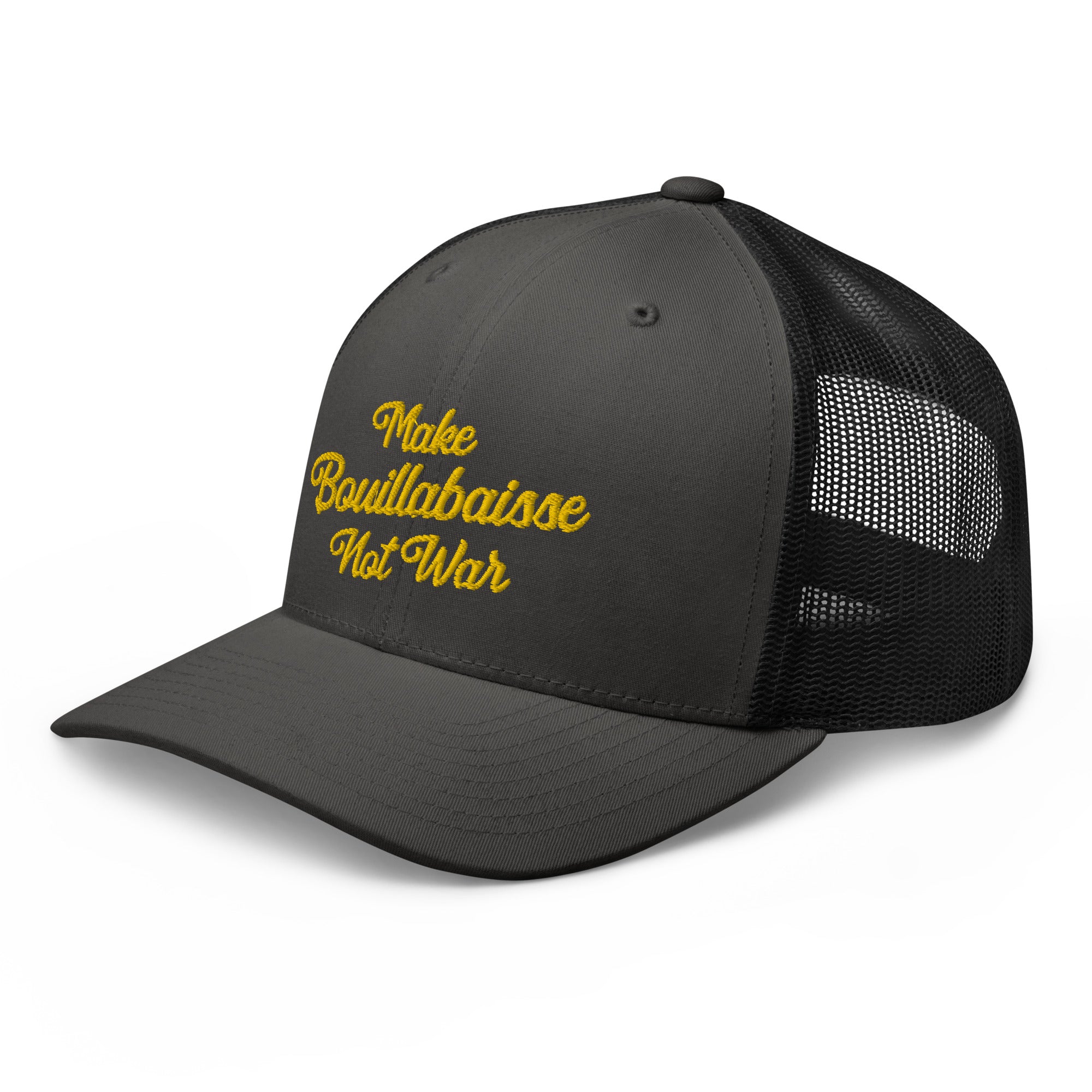 Casquette trucker rétro bicolore Make Bouillabaisse Not War