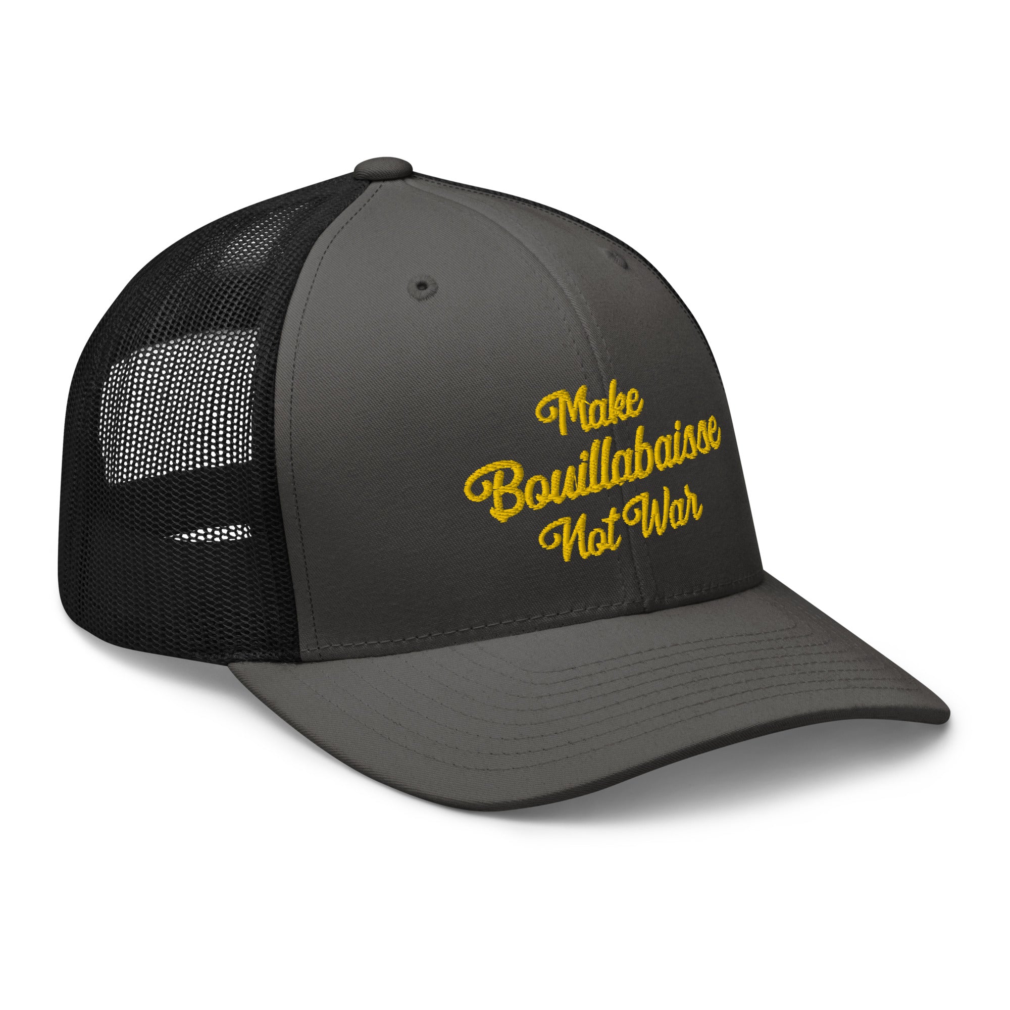 Casquette trucker rétro bicolore Make Bouillabaisse Not War