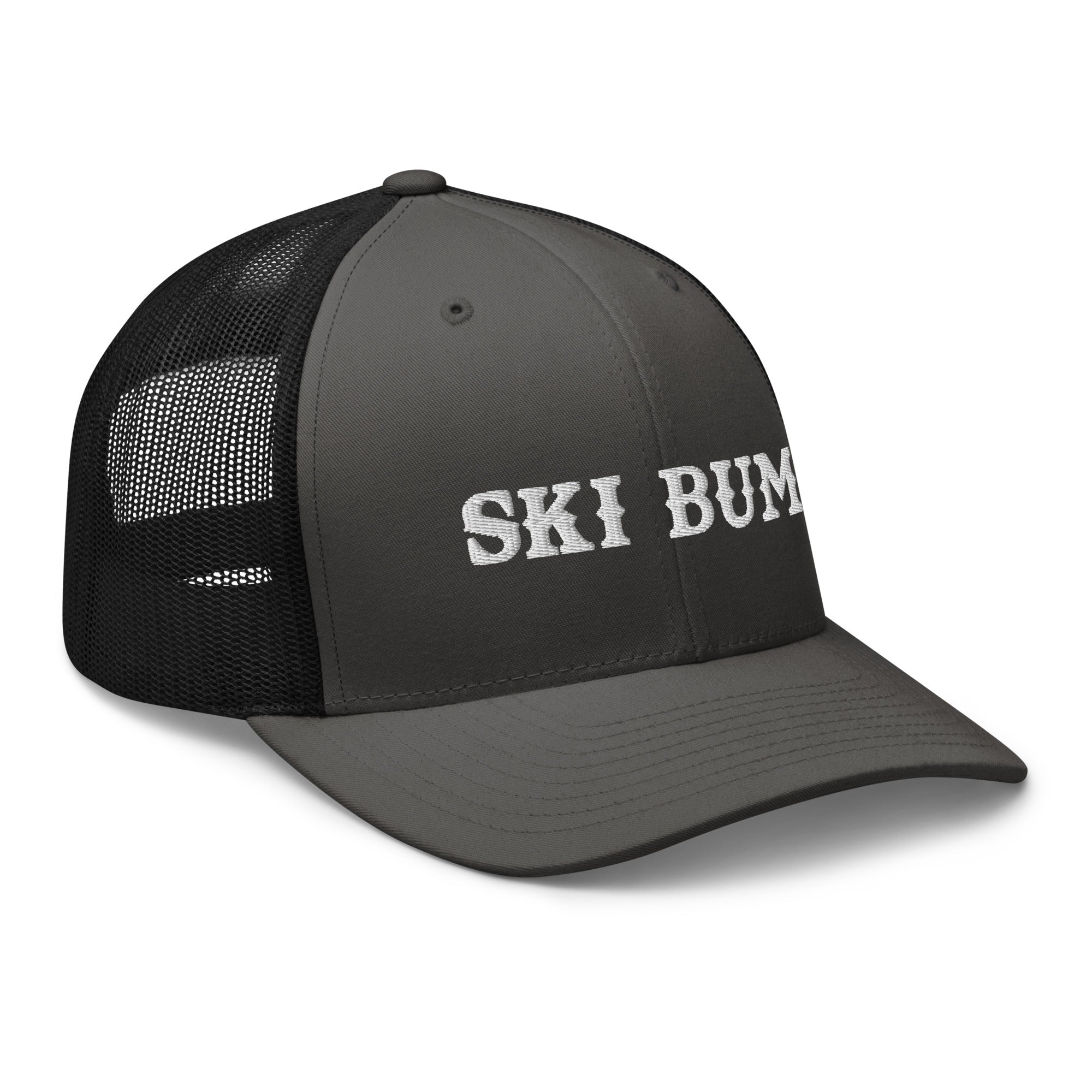 Two-Tone Retro Trucker Cap Ski Bum White