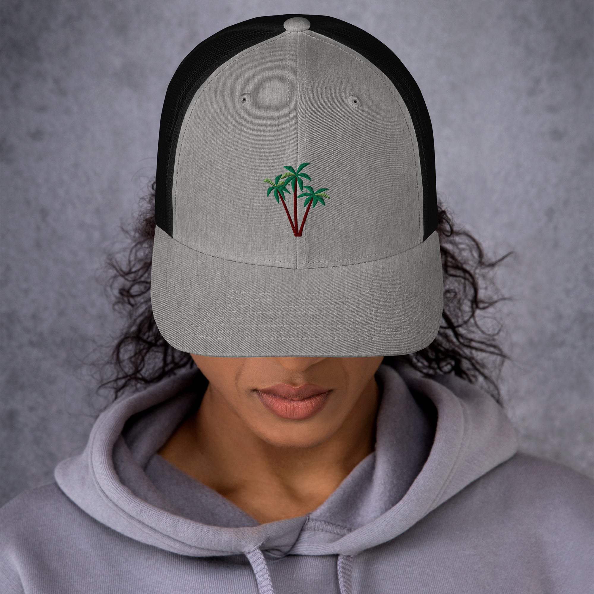 Casquette trucker rétro bicolore Three Palm Trees