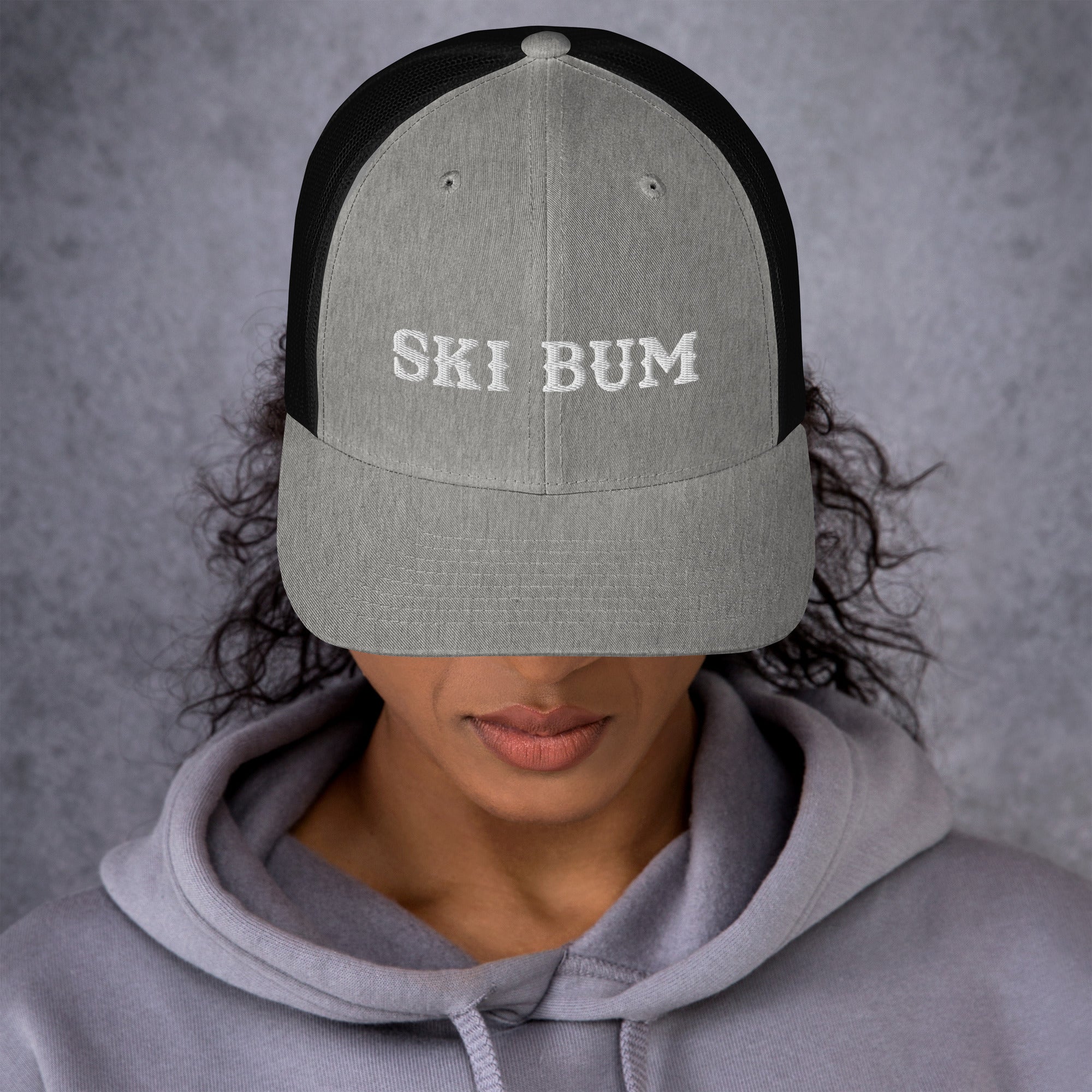 Two-Tone Retro Trucker Cap Ski Bum White