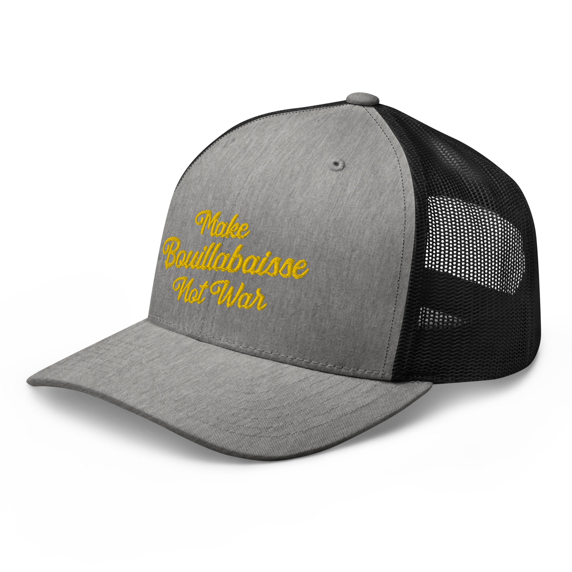 Casquette trucker rétro bicolore Make Bouillabaisse Not War